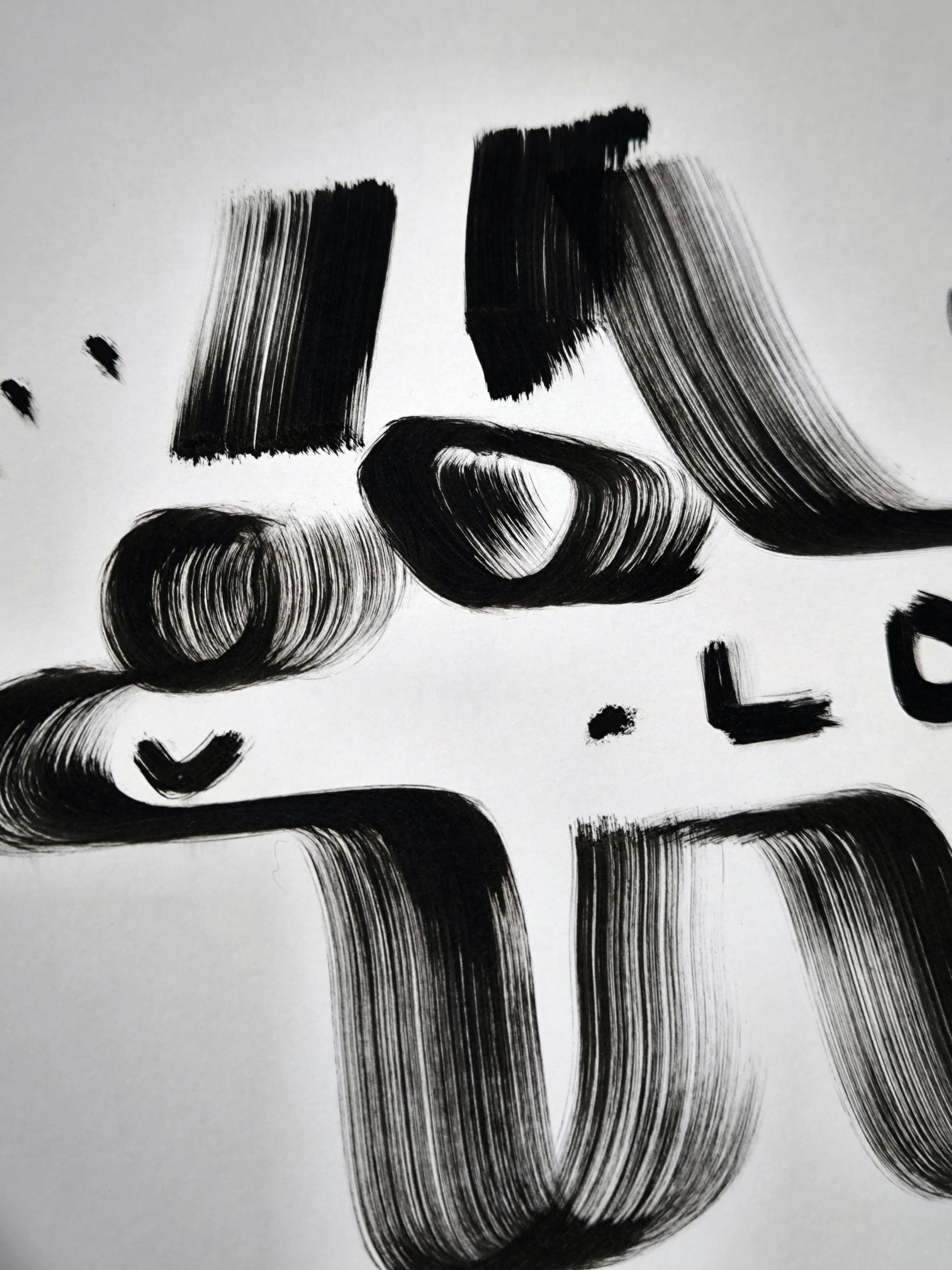 4 Zeichnungen, s/w im Angebot 1