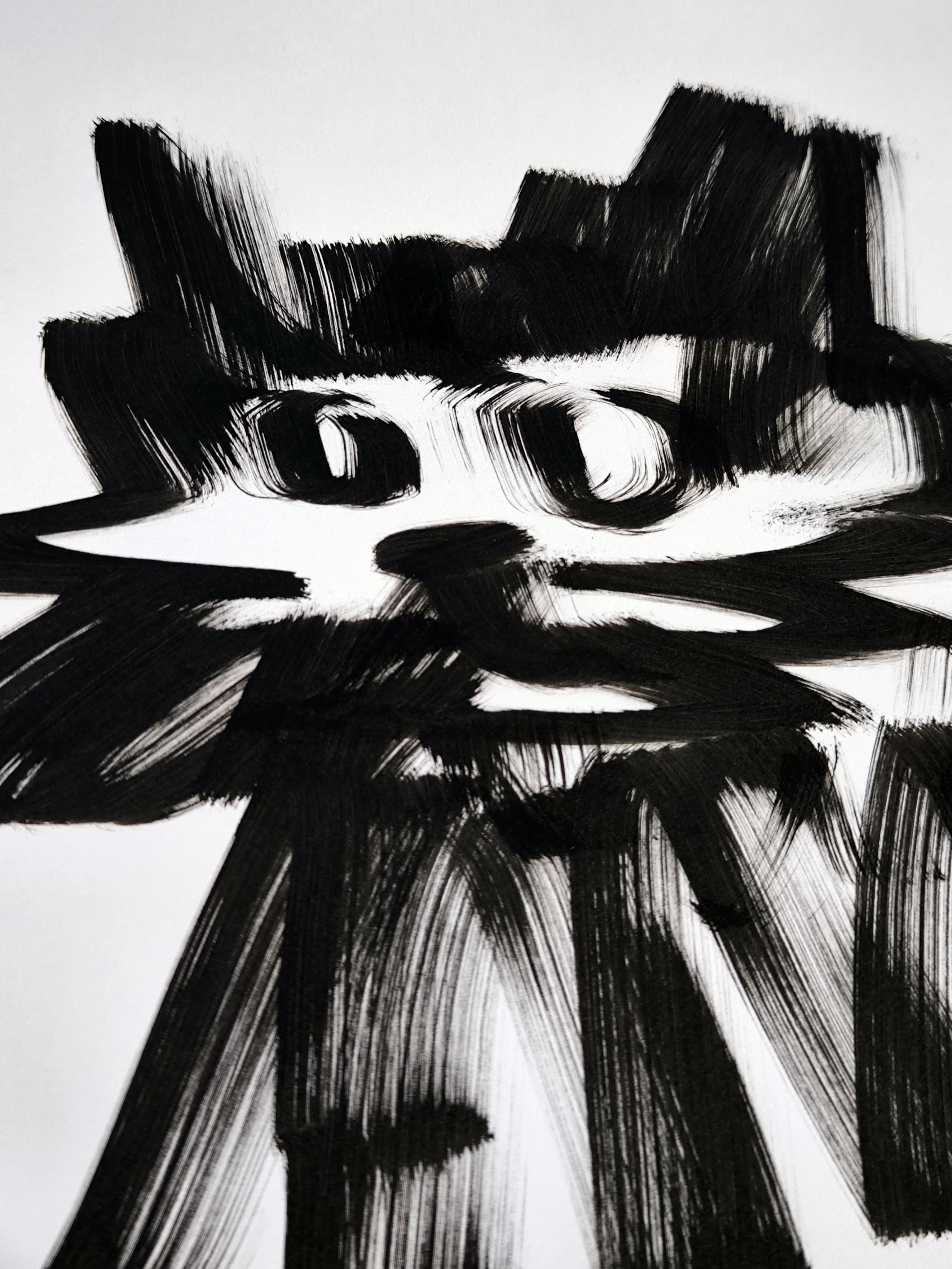 4 Zeichnungen, s/w im Angebot 3