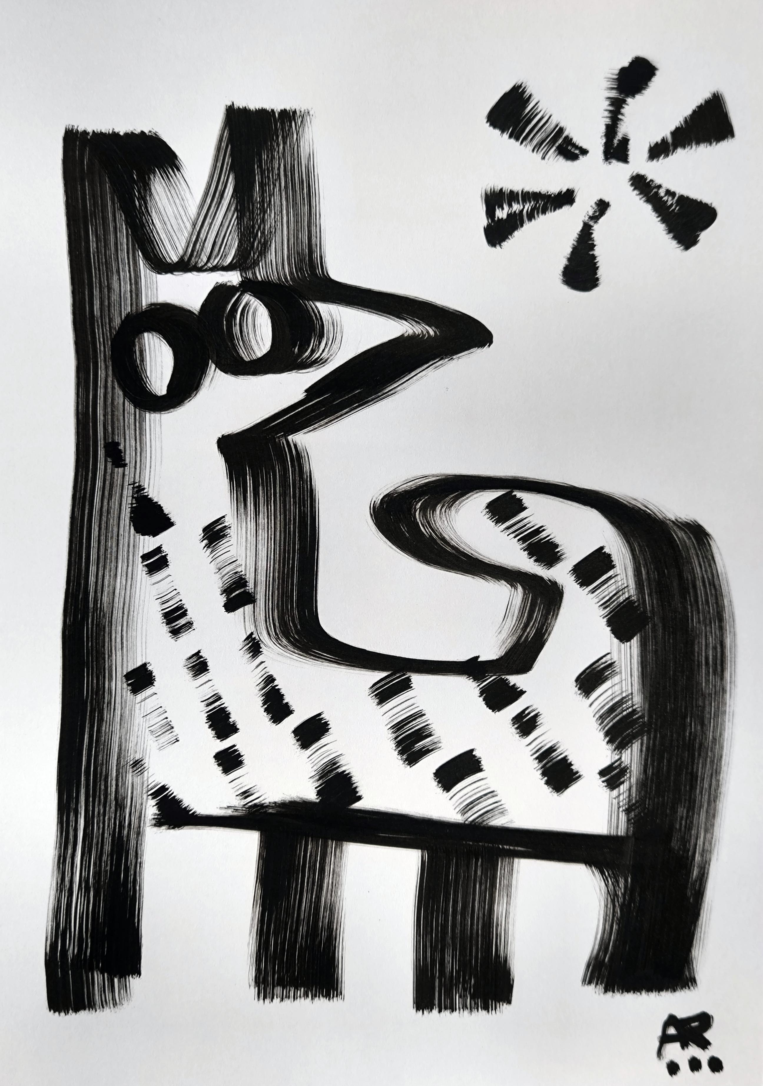 4 Zeichnungen, s/w im Angebot 4