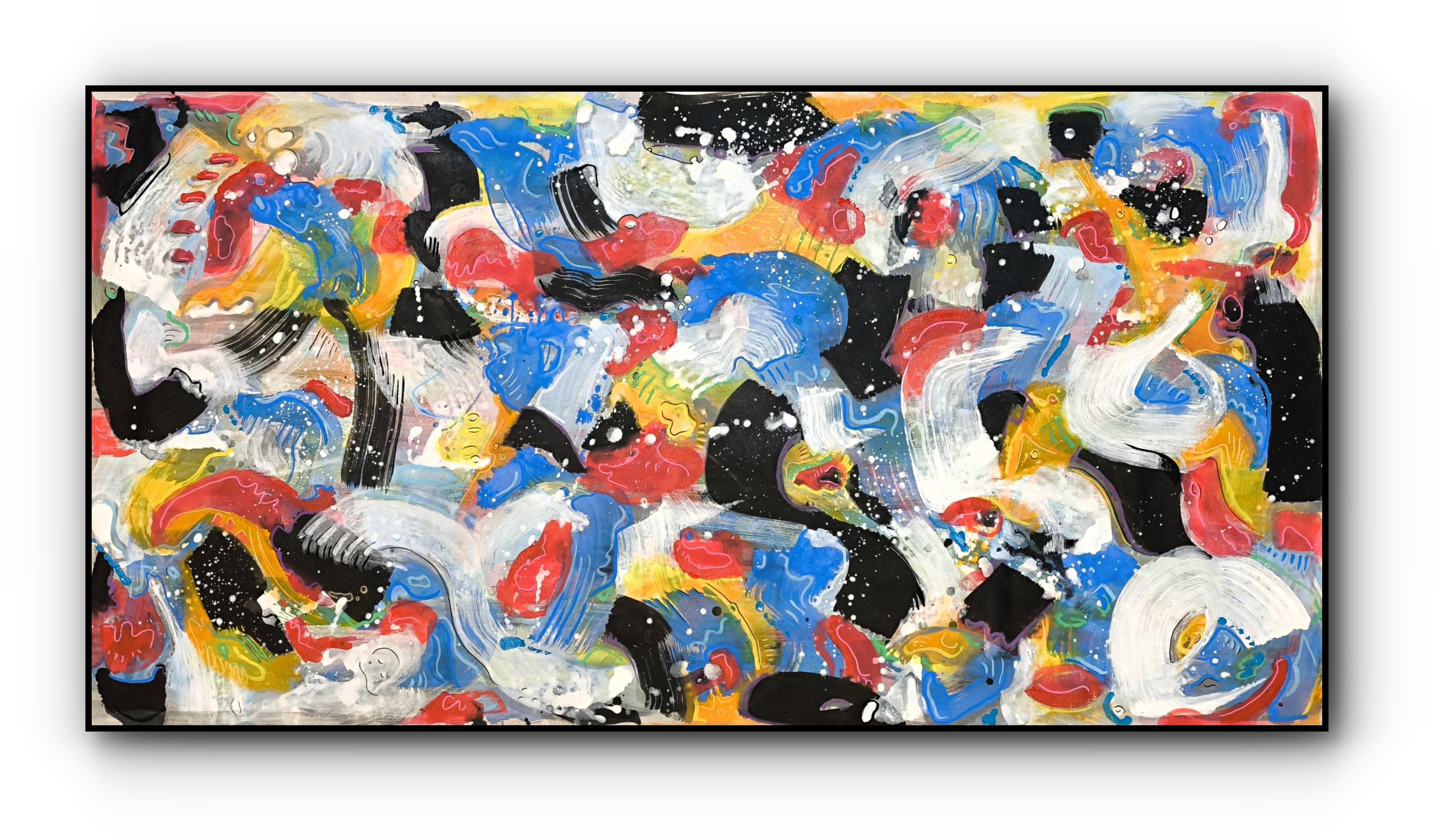 ABSTRACT FORCES - Beige Landscape Painting by Angel Rivas