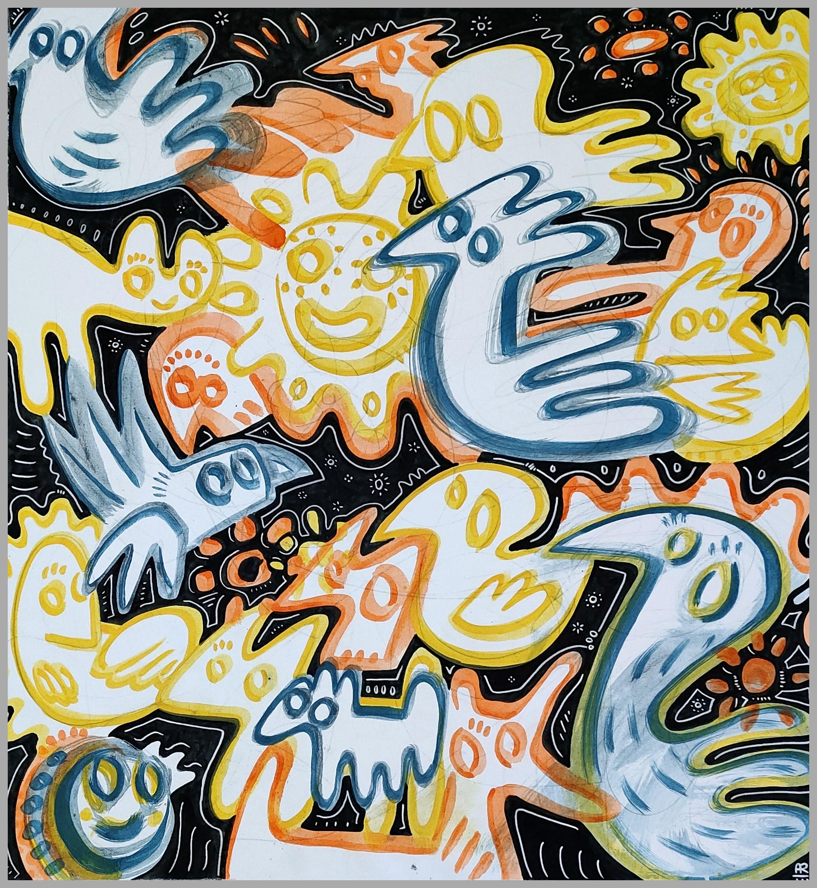 IL PARADISO DEGLI ANIMALI - Painting di Angel Rivas