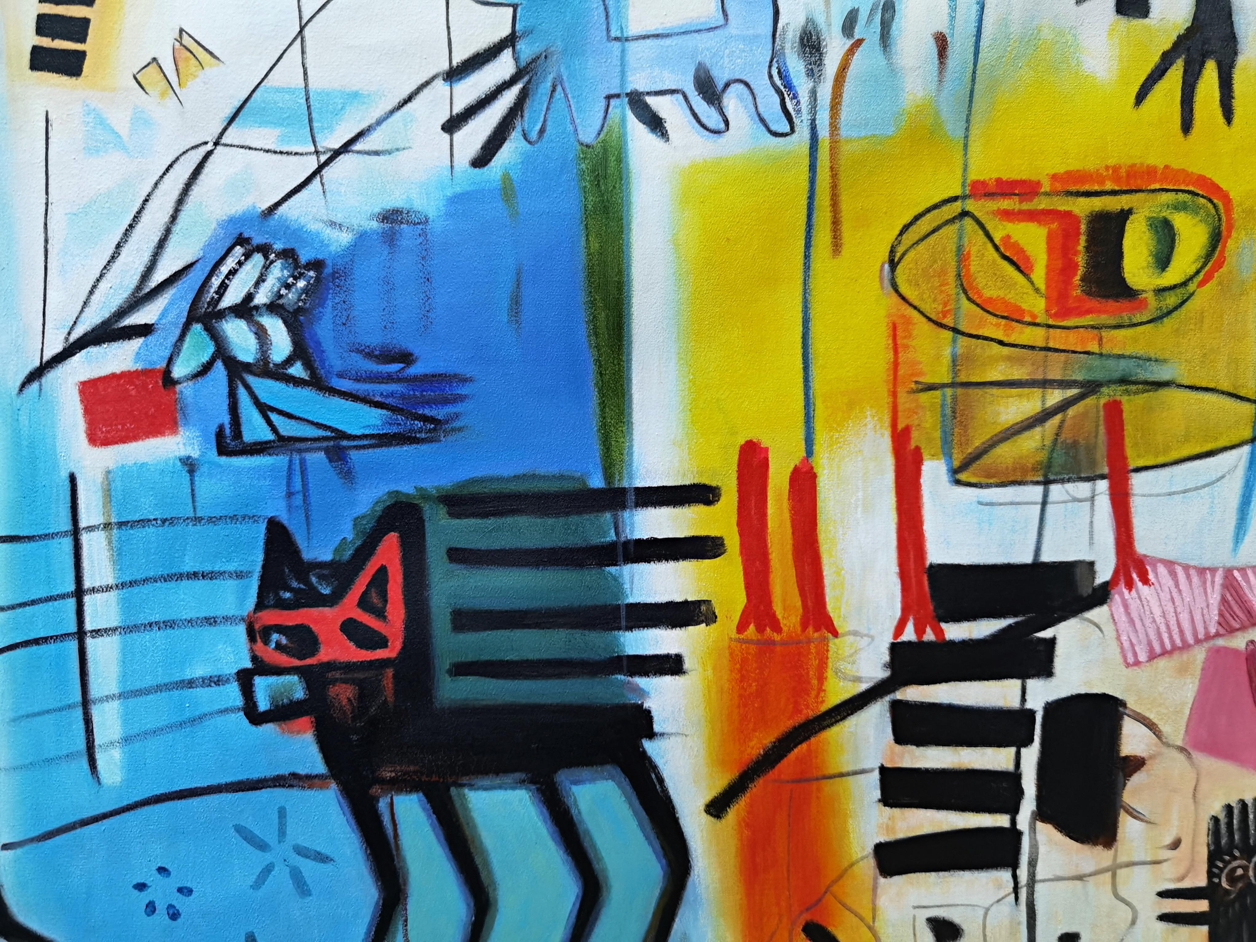 MONDO ANIMALE - Painting Astratto di Angel Rivas