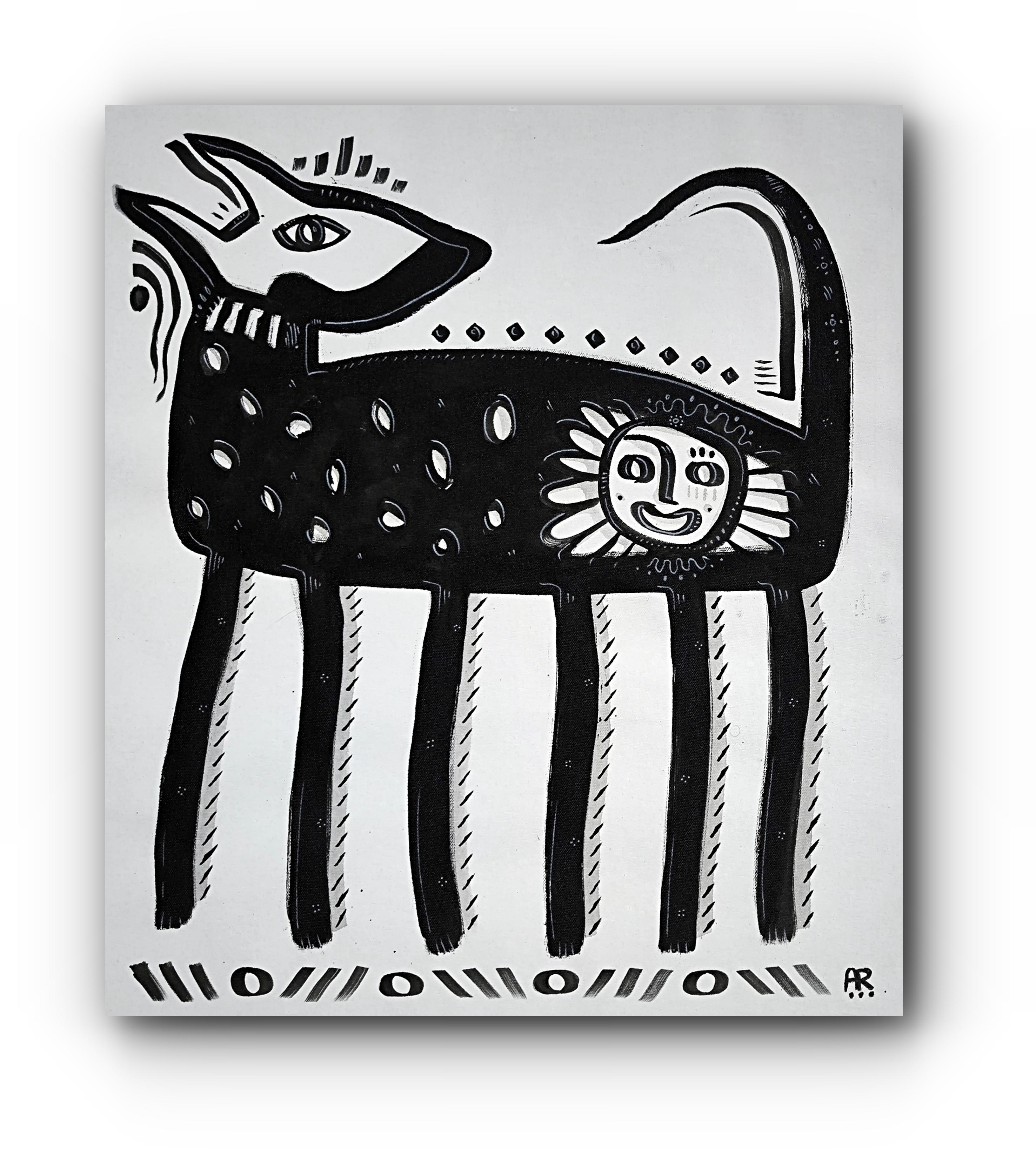 Angel Rivas Animal Painting - BLACK ANIMAL