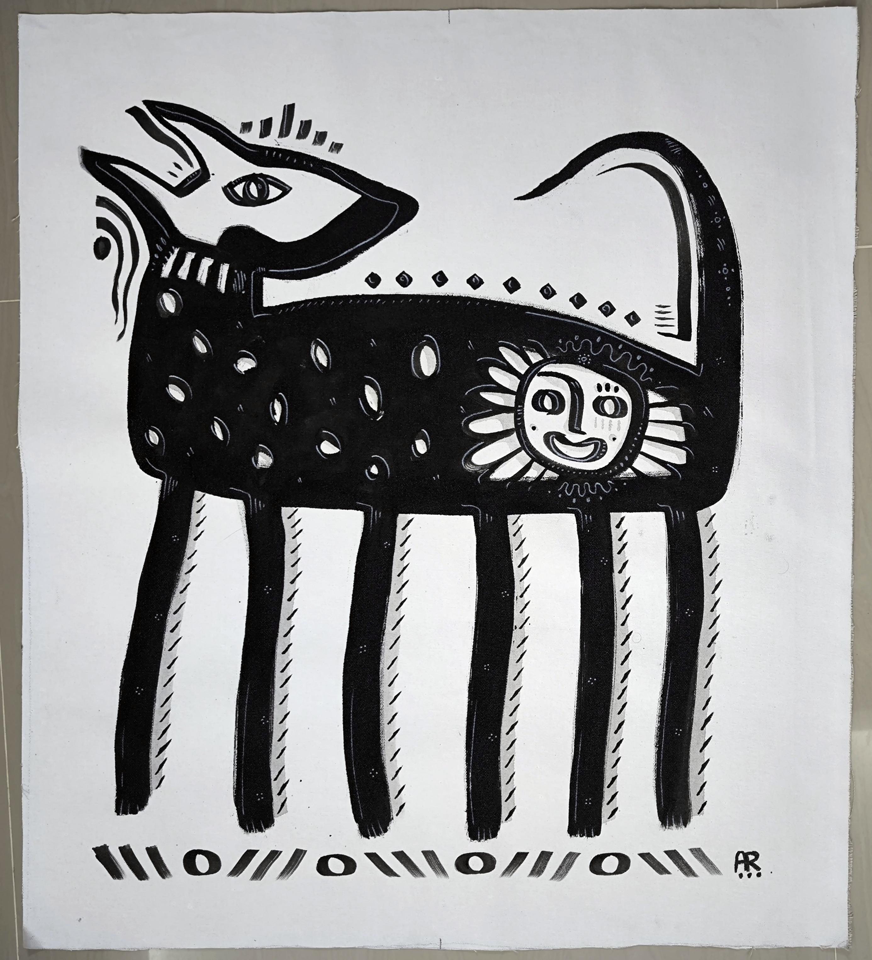 BLACK ANIMAL - Black Animal Painting by Angel Rivas