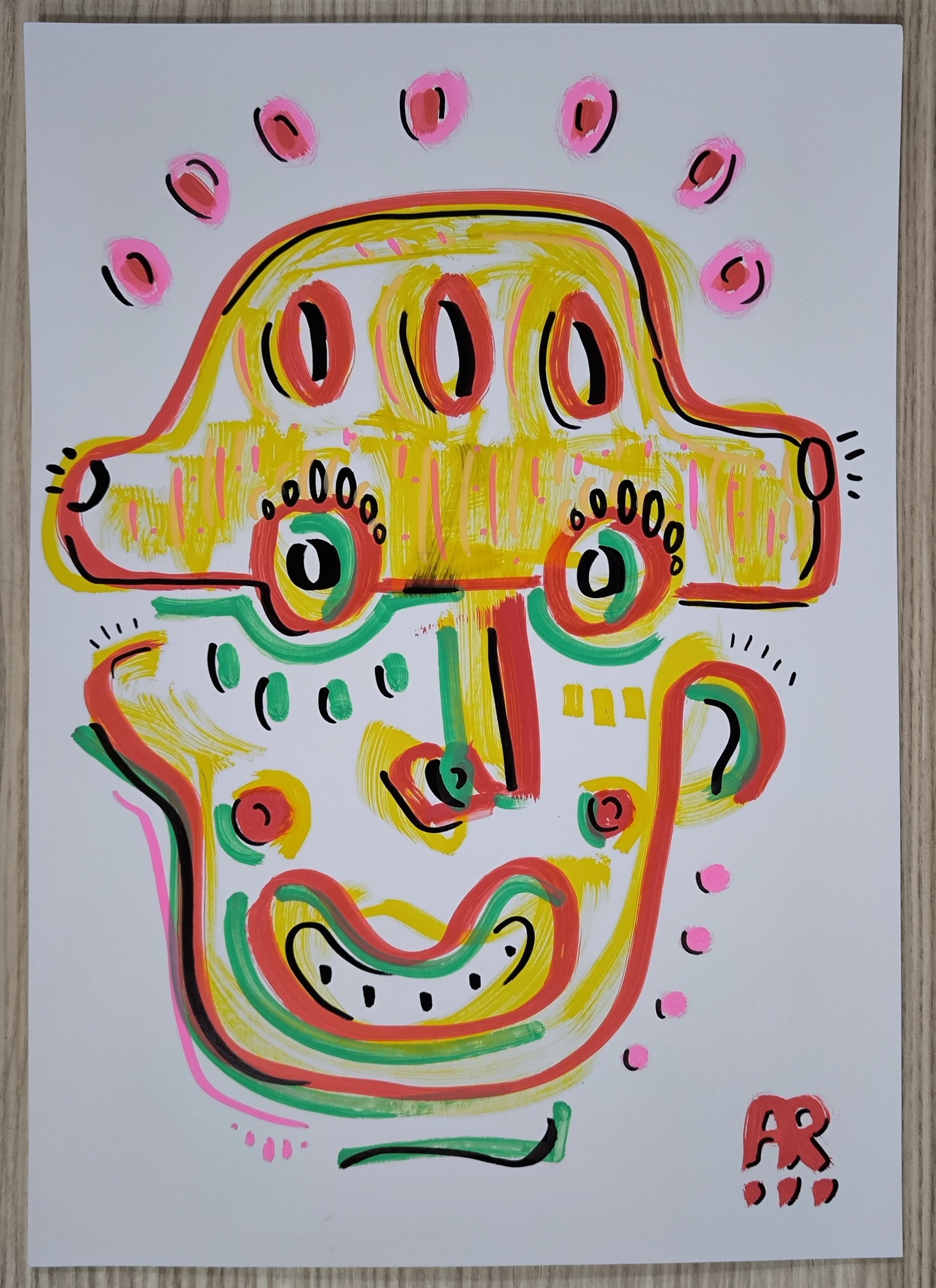 CAR MAN - Néo-expressionnisme Painting par Angel Rivas