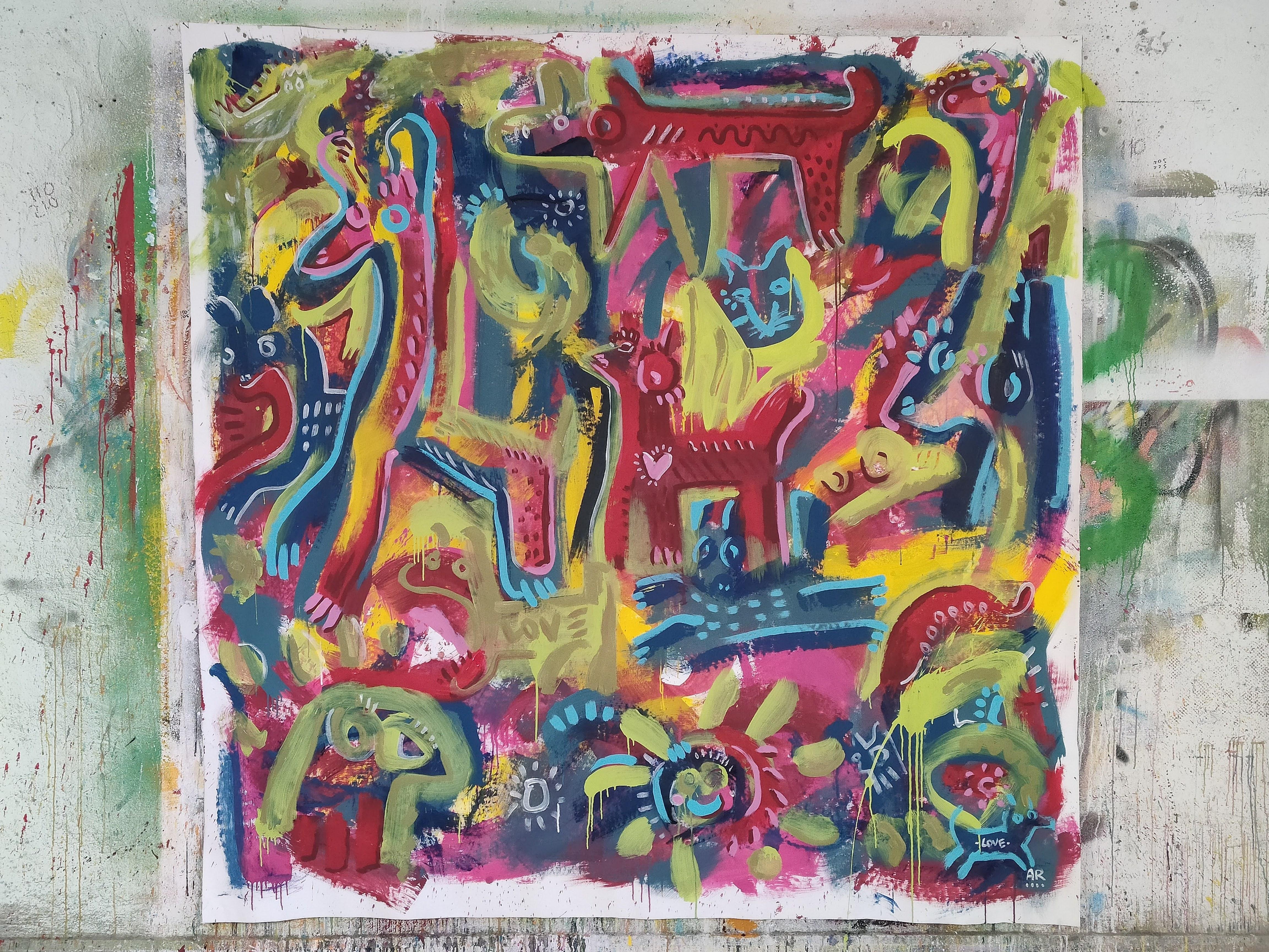 NATURALEZA COLORIDA - Abstract Painting Marrón de Angel Rivas