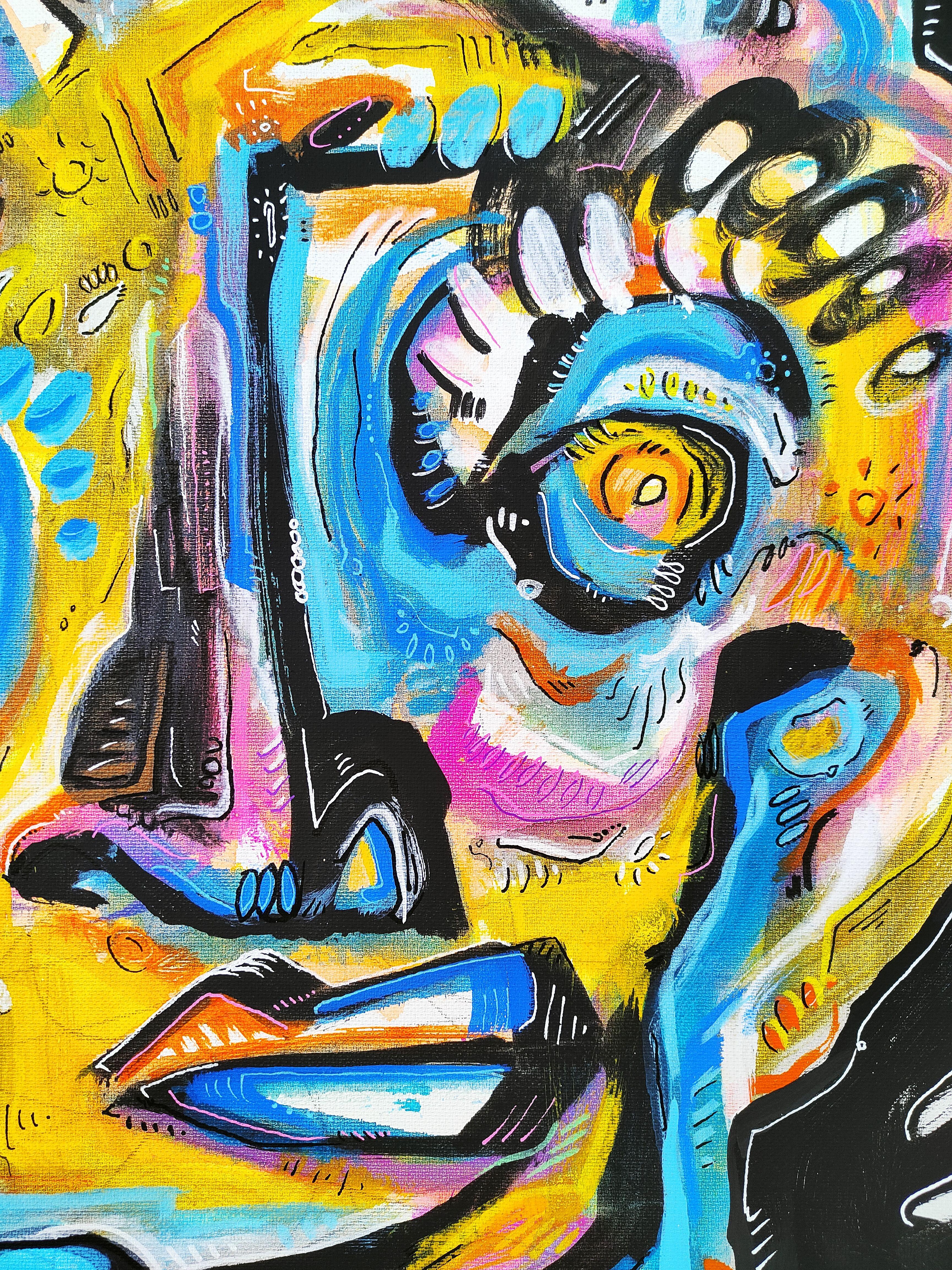 FACCIA DA PAZZO - Painting di Angel Rivas