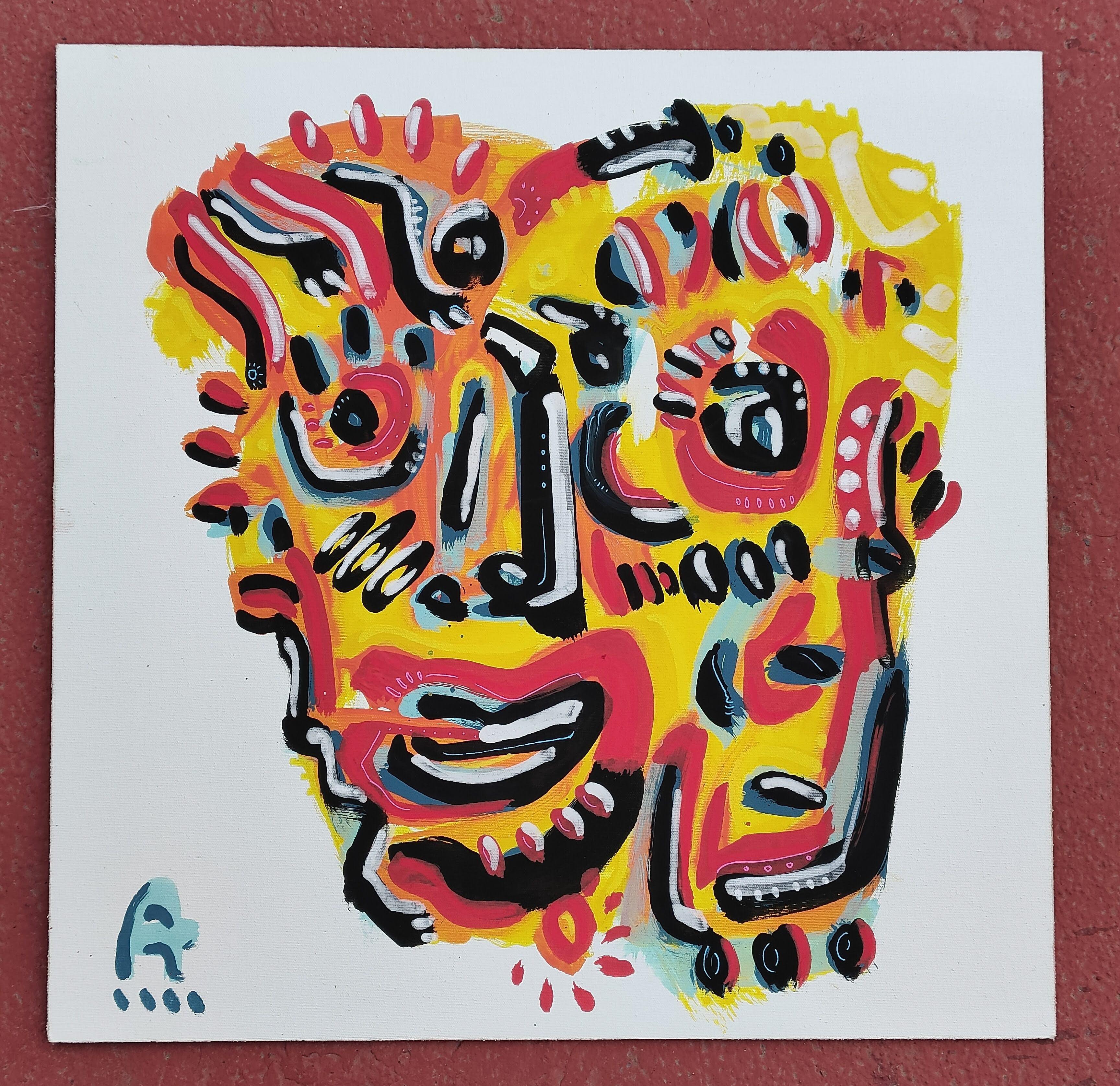 FACCIA DA PAZZO - Painting di Angel Rivas