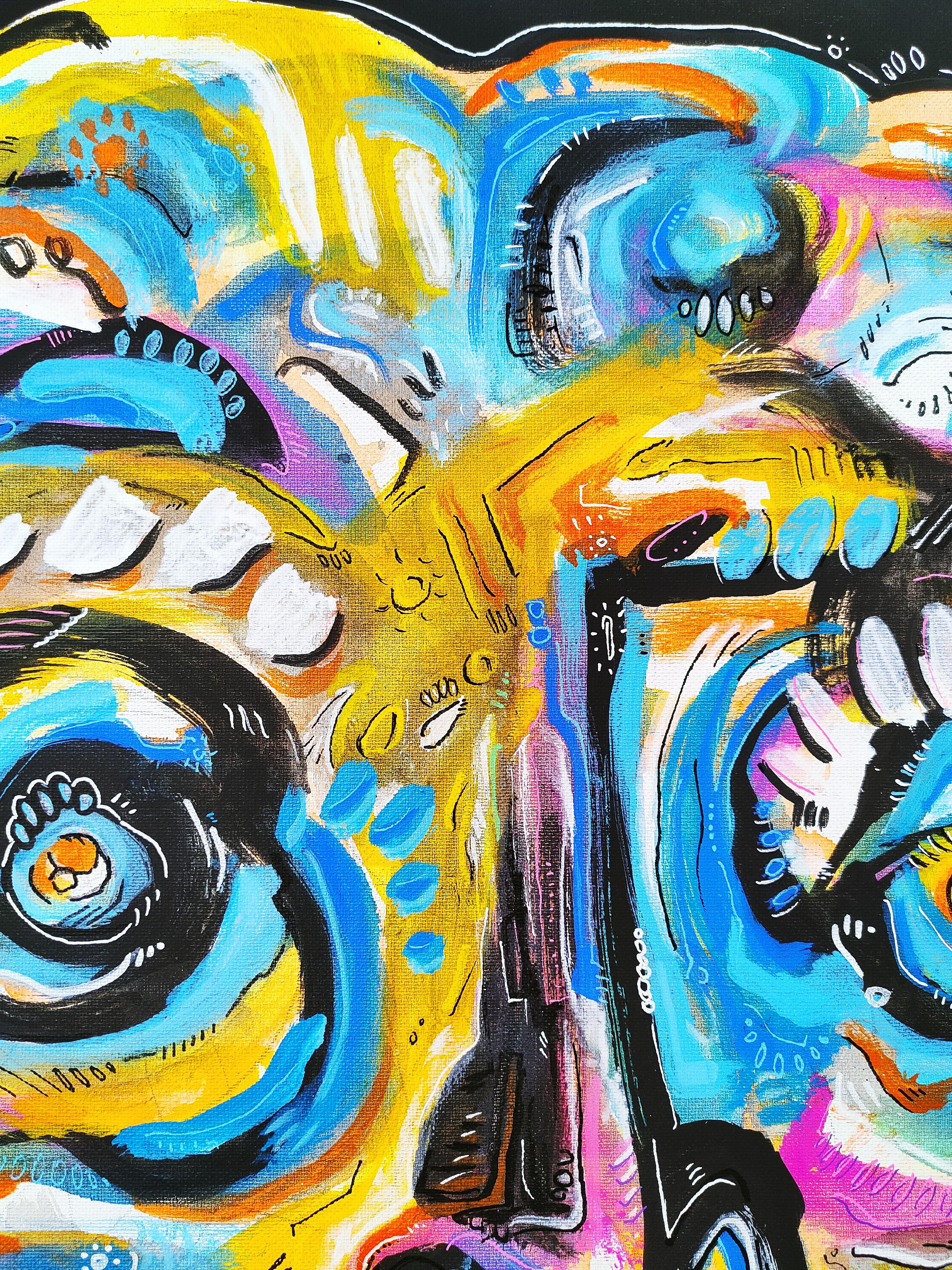 FACCIA DA PAZZO - Painting Espressionista di Angel Rivas
