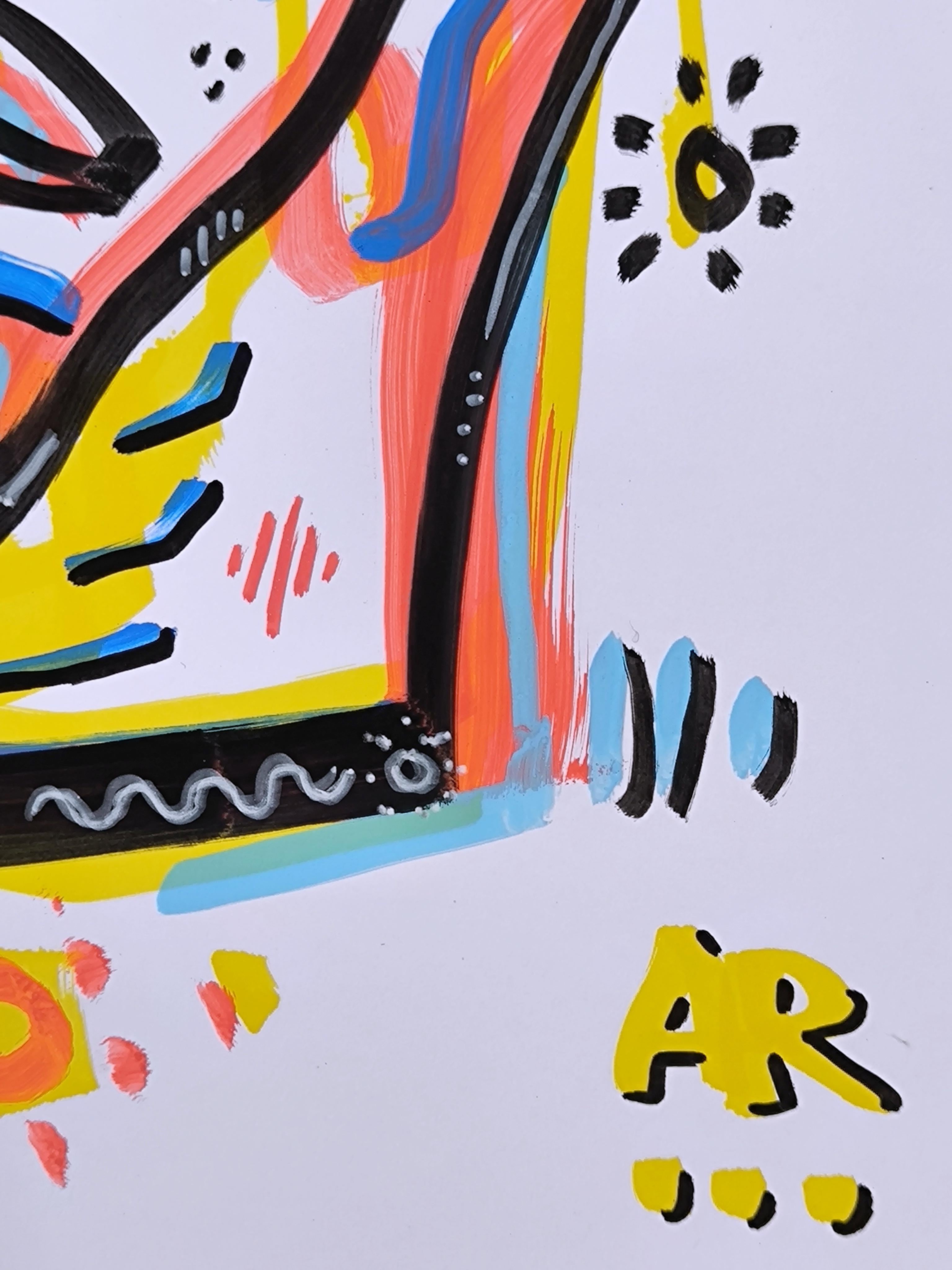 CRAZY FACE (Neue Wilde), Painting, von Angel Rivas