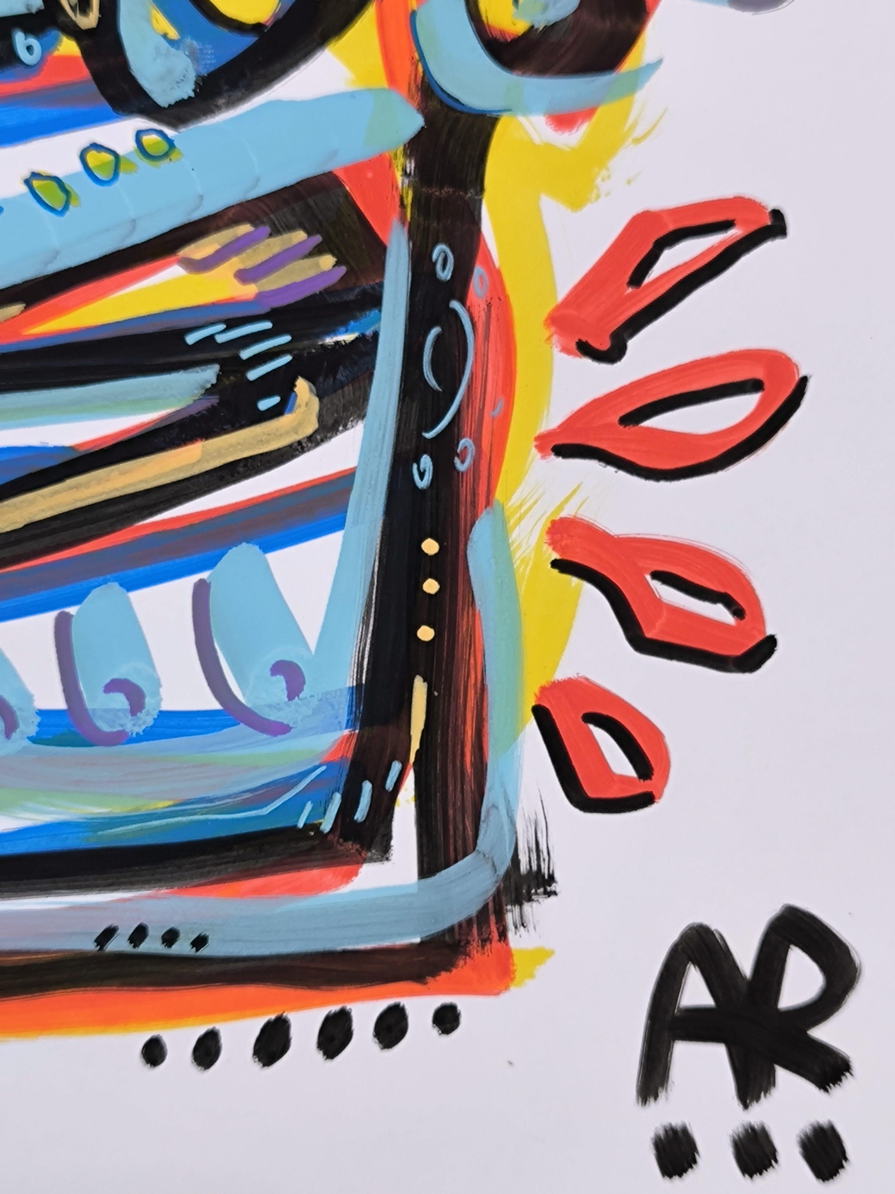 FACCIA DA PAZZO - Painting Neoespressionismo di Angel Rivas