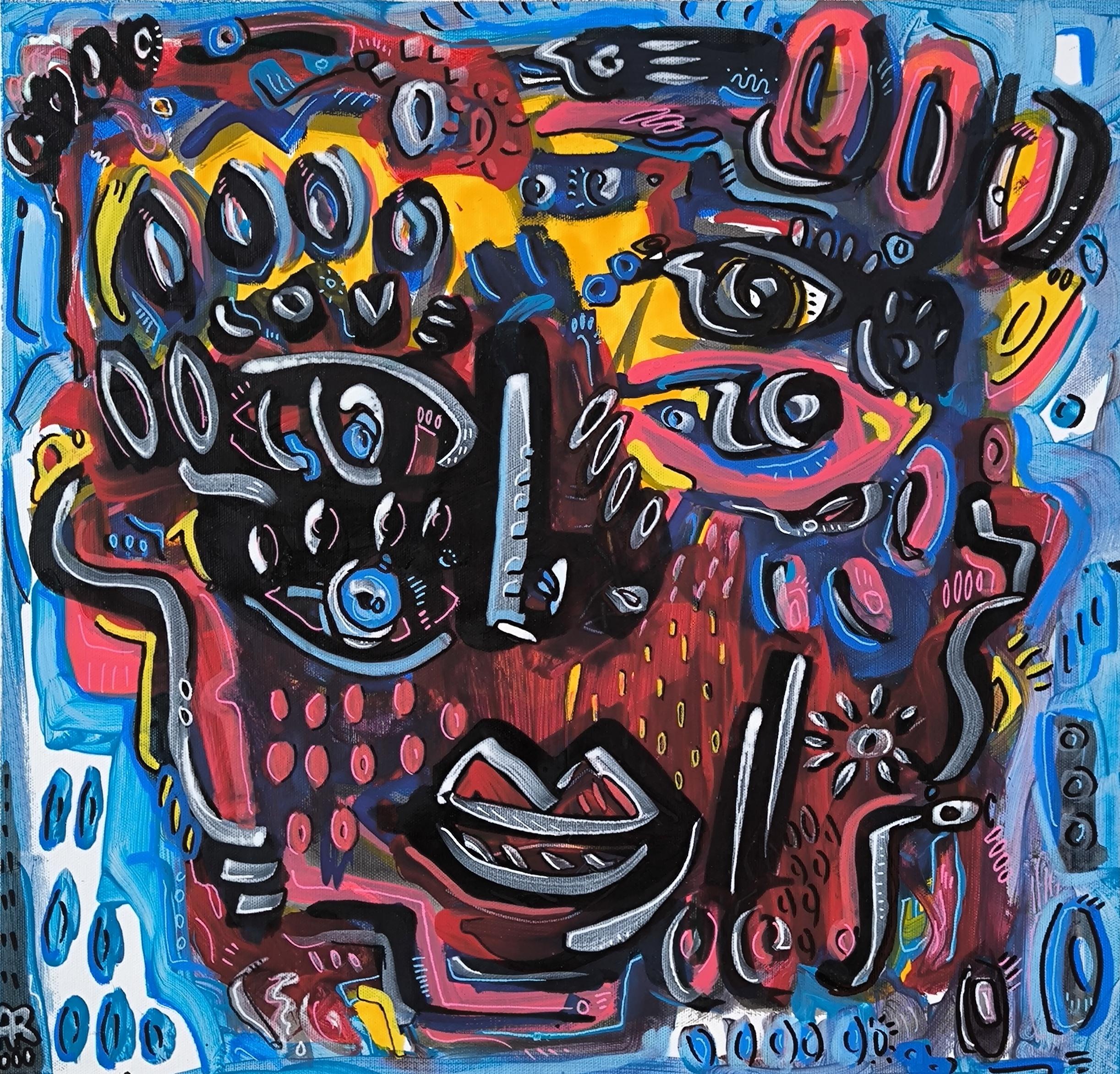 Angel Rivas Figurative Painting - CRAZY FACE