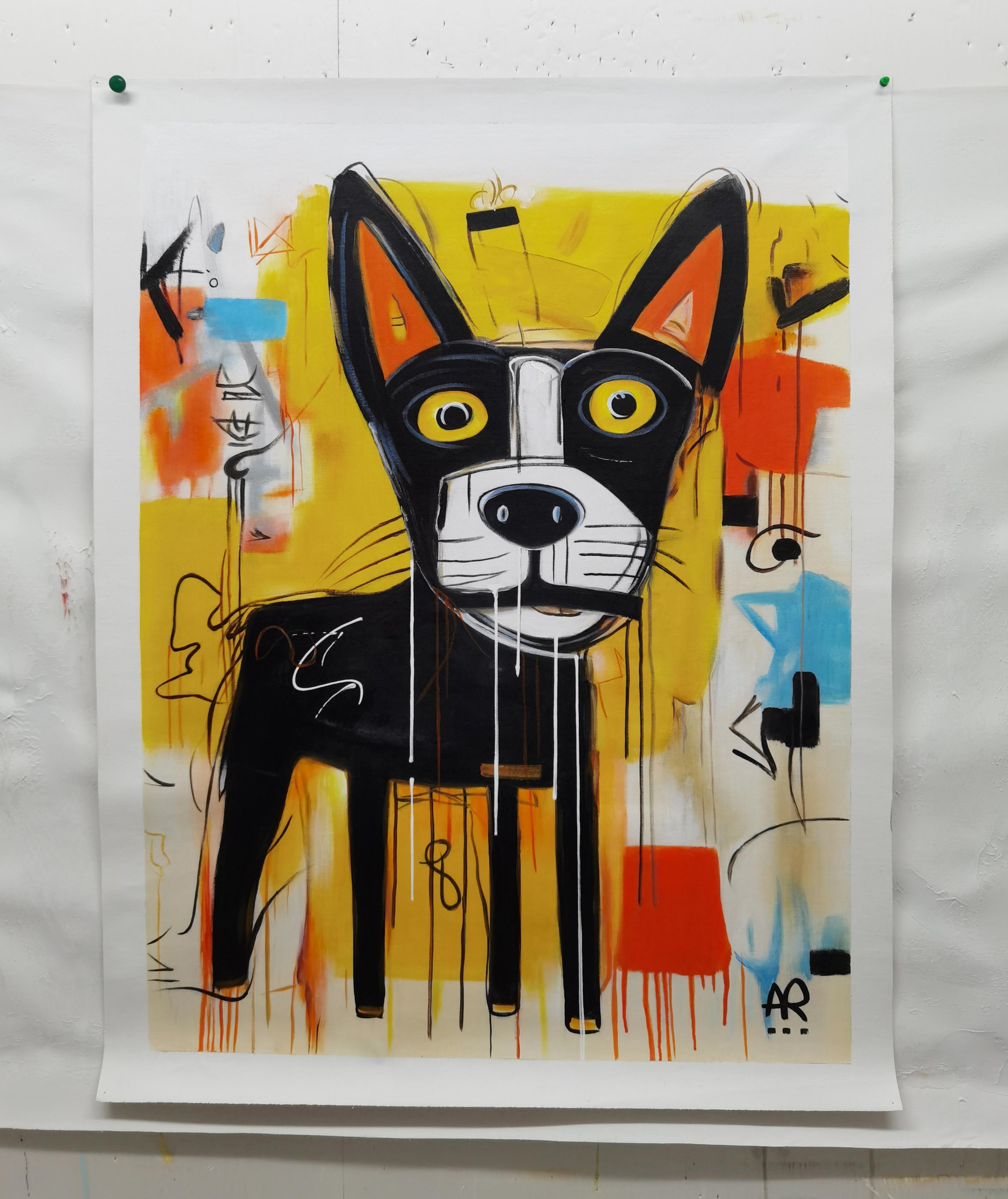 DOG - Modern Painting by Angel Rivas