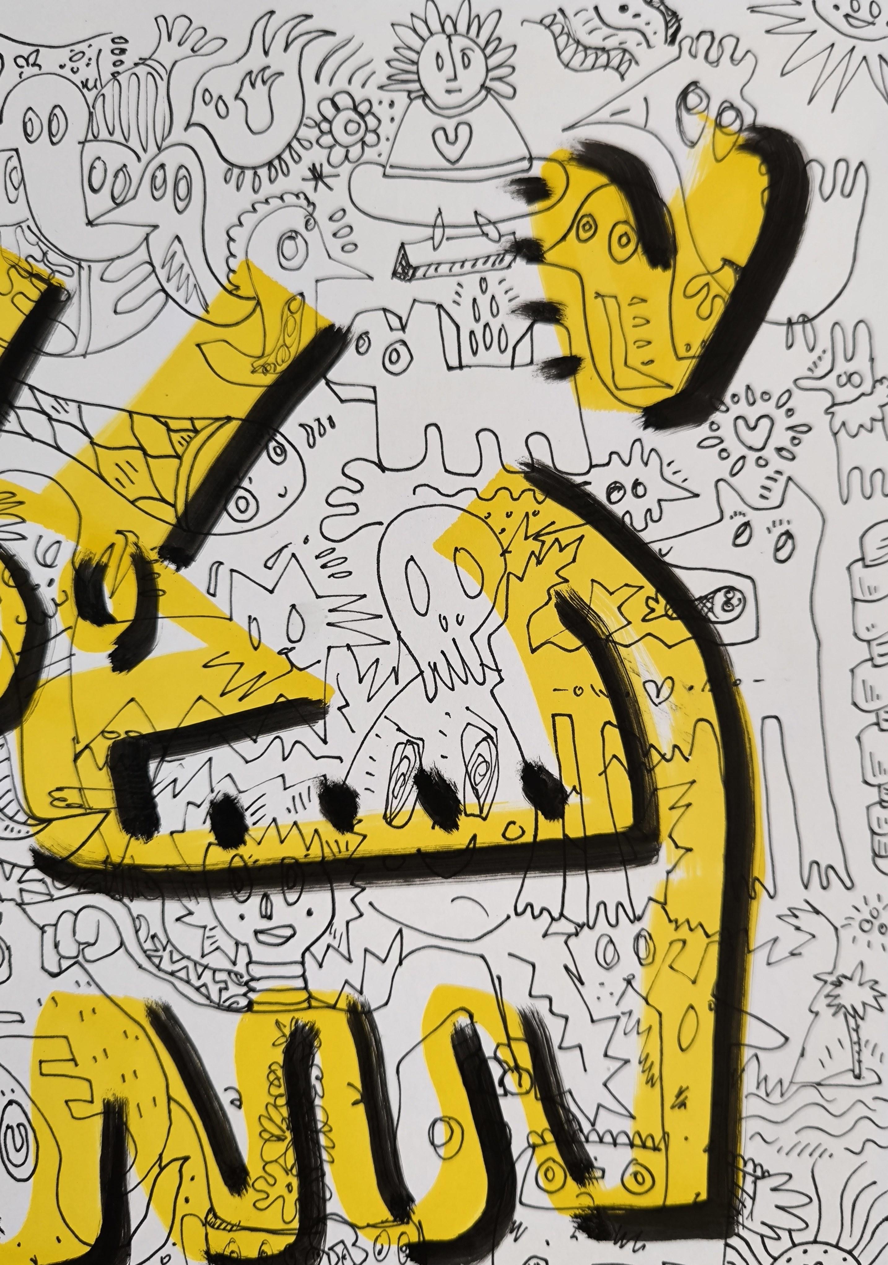 DOODLE - Neo-Expressionist Painting by Angel Rivas