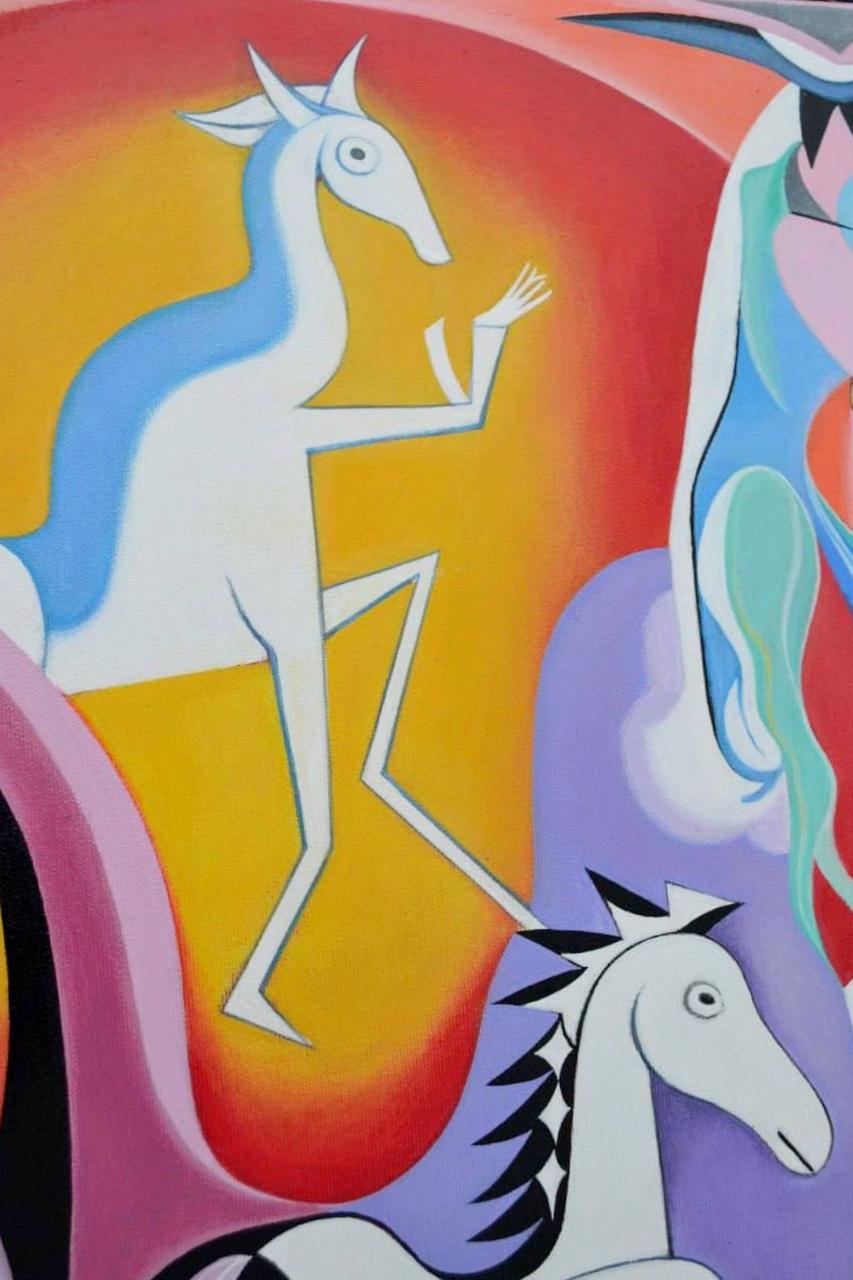 SUEÑO, listo para colgar, pintura acrílica sobre lienzo en venta 4