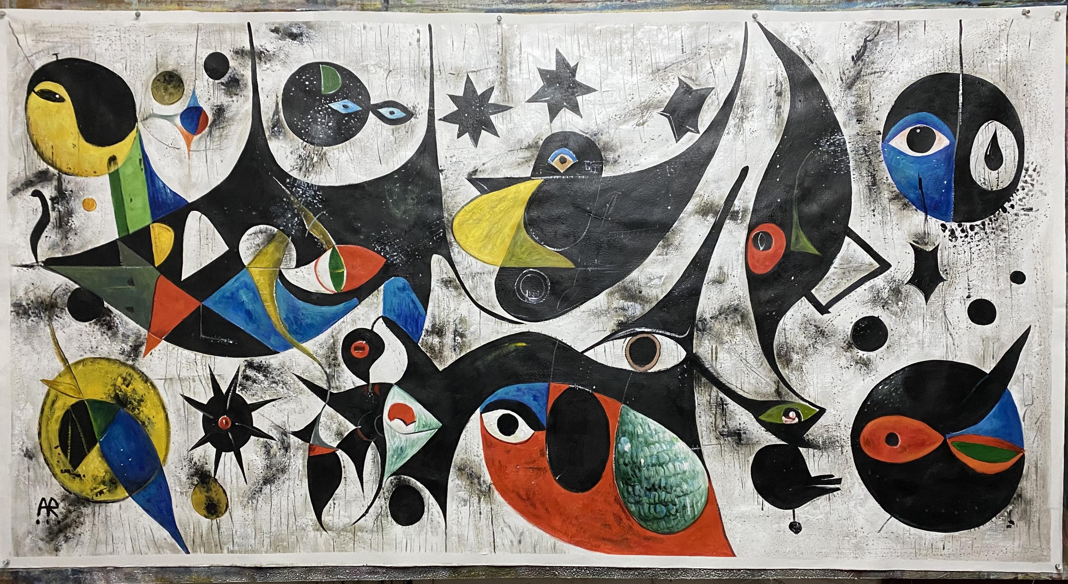 SOGNI DI MIRÓ - Painting di Angel Rivas