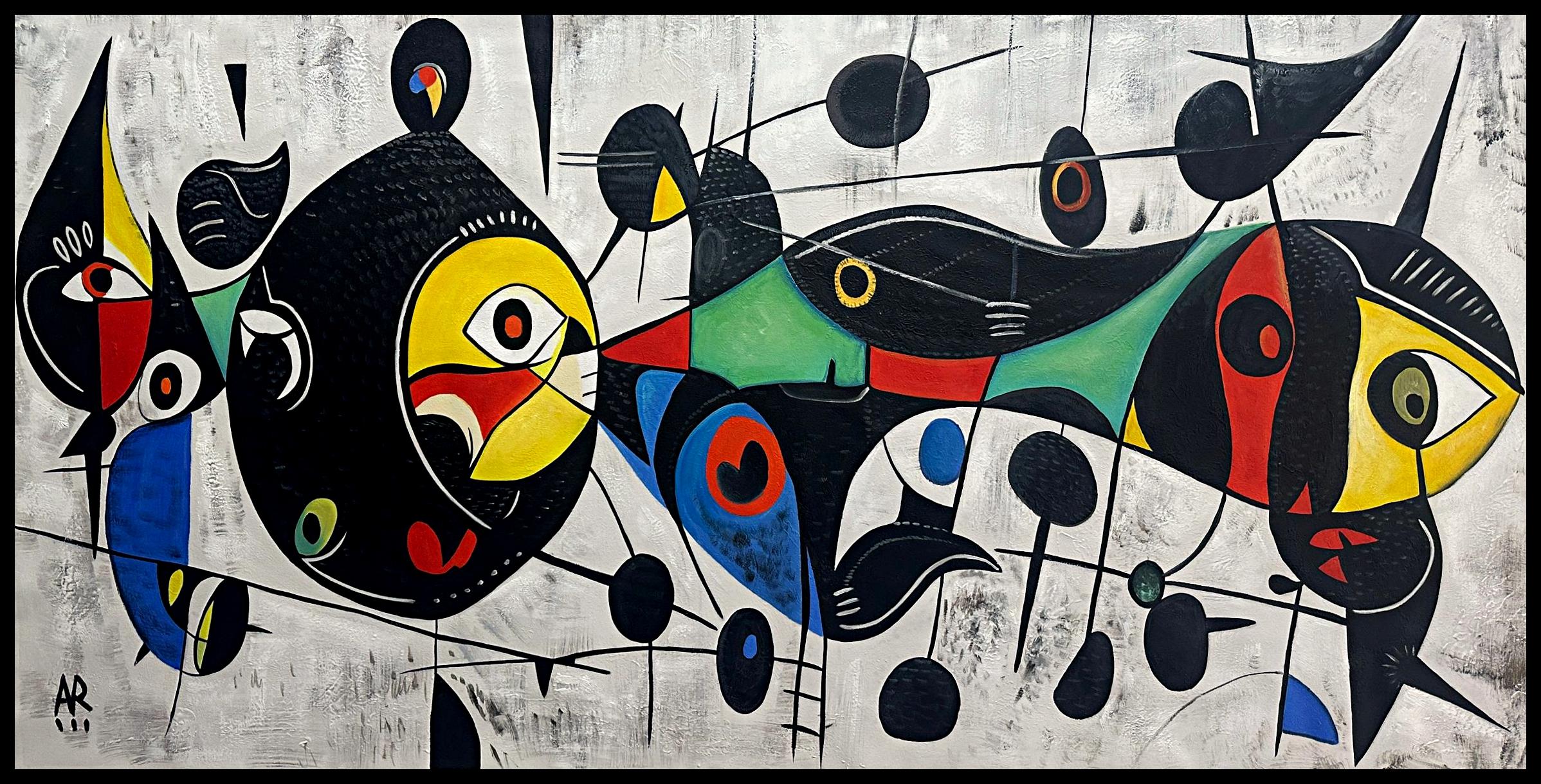 Figurative Painting de Angel Rivas - SUEÑOS DE MIRÓ