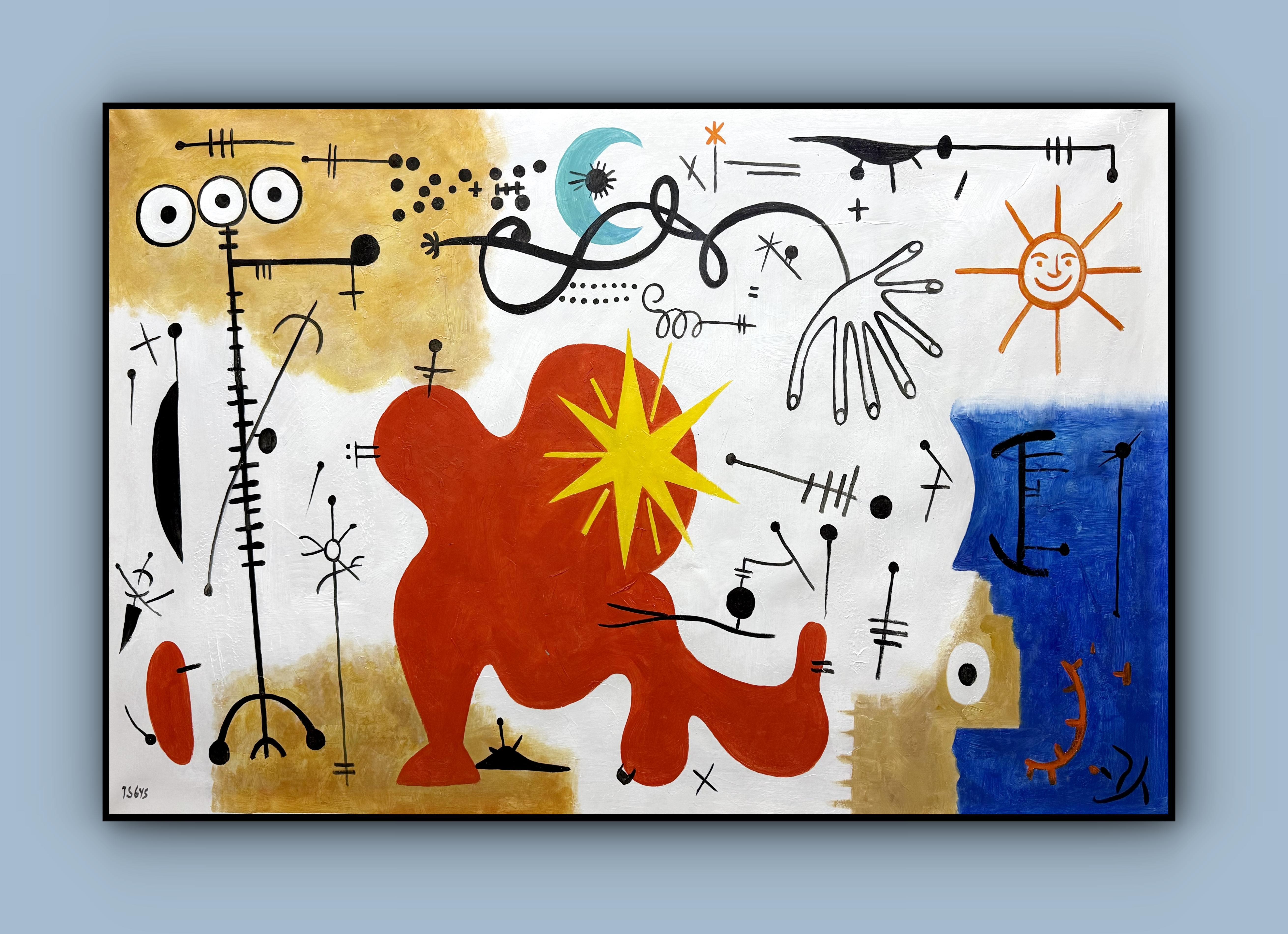 Angel Rivas Abstract Painting - DREAMS OF MIRÓ