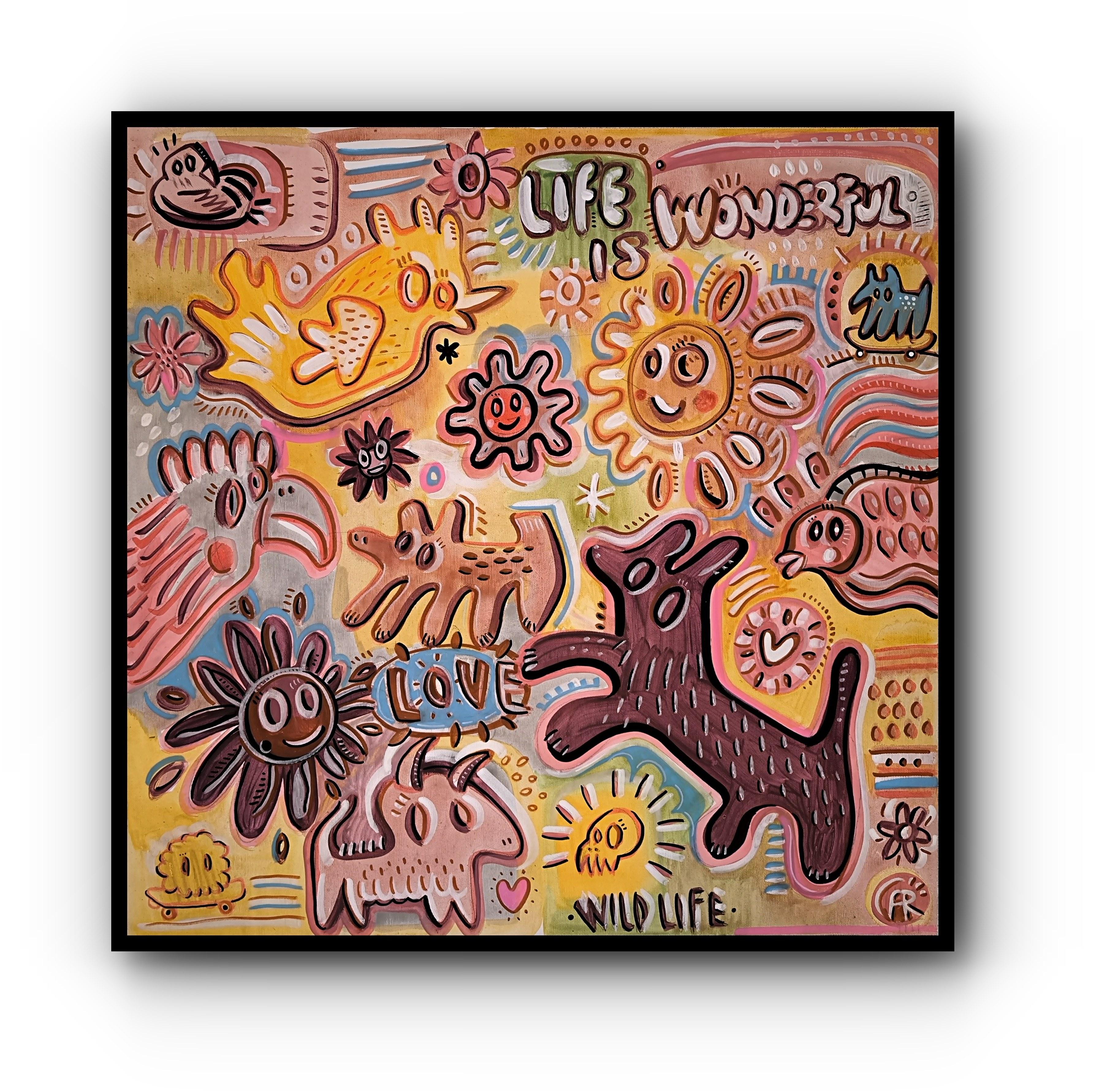 DAS LEBEN IST WUNDERBAR (Braun), Animal Painting, von Angel Rivas