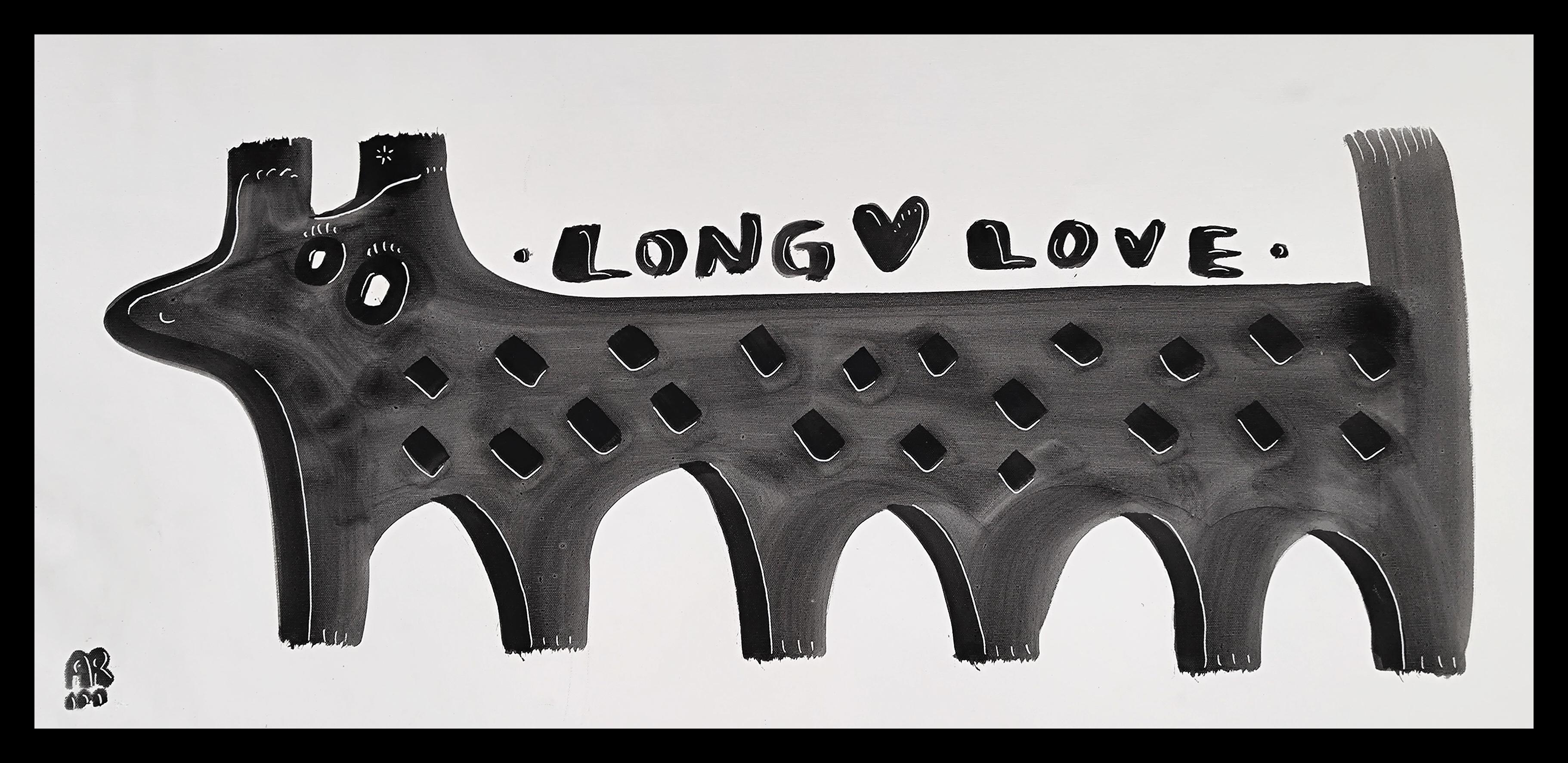 LONG LOVE - Neo-Expressionist Painting by Angel Rivas