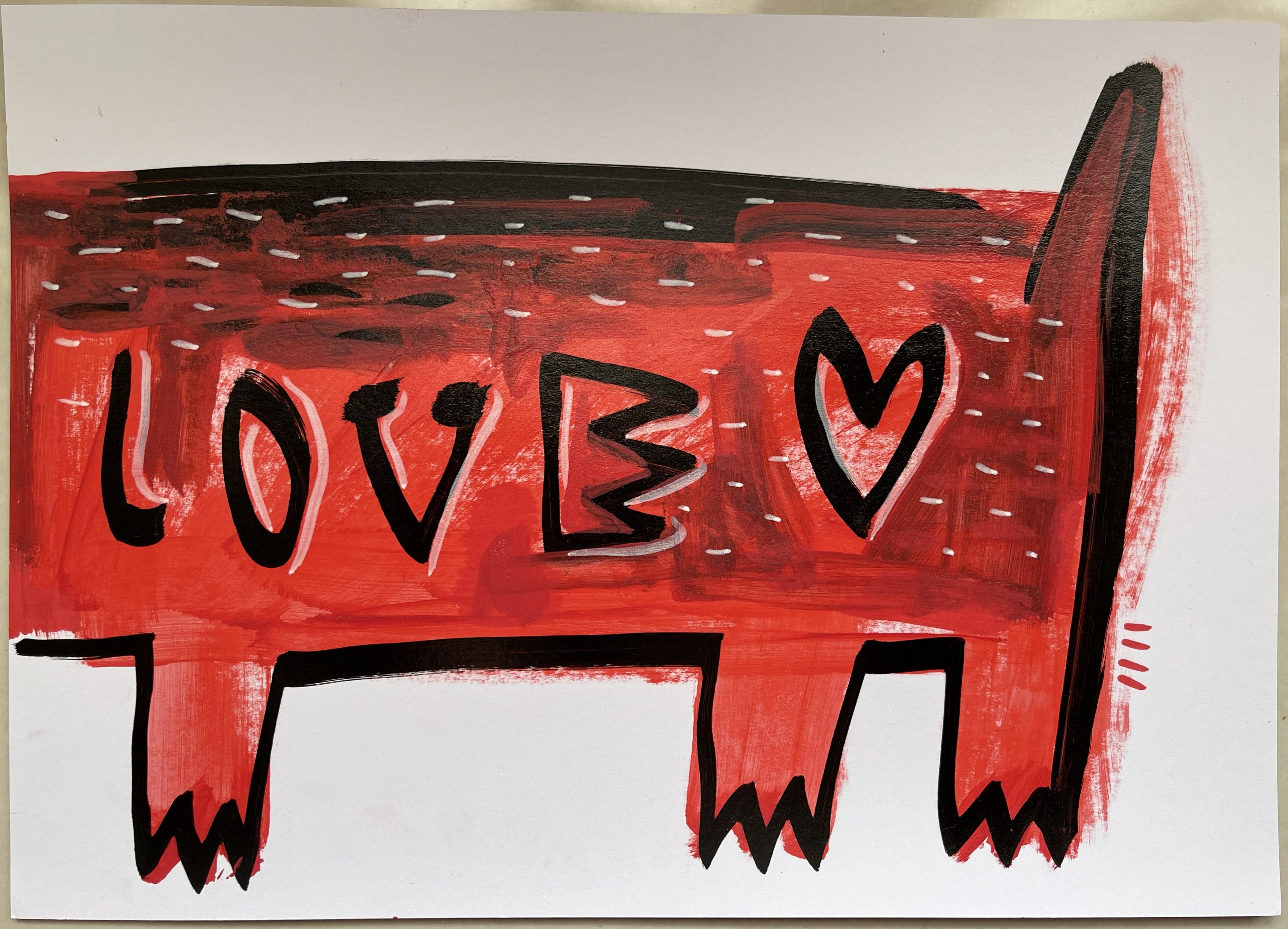 LONG LOVE - Neo-Expressionist Painting by Angel Rivas