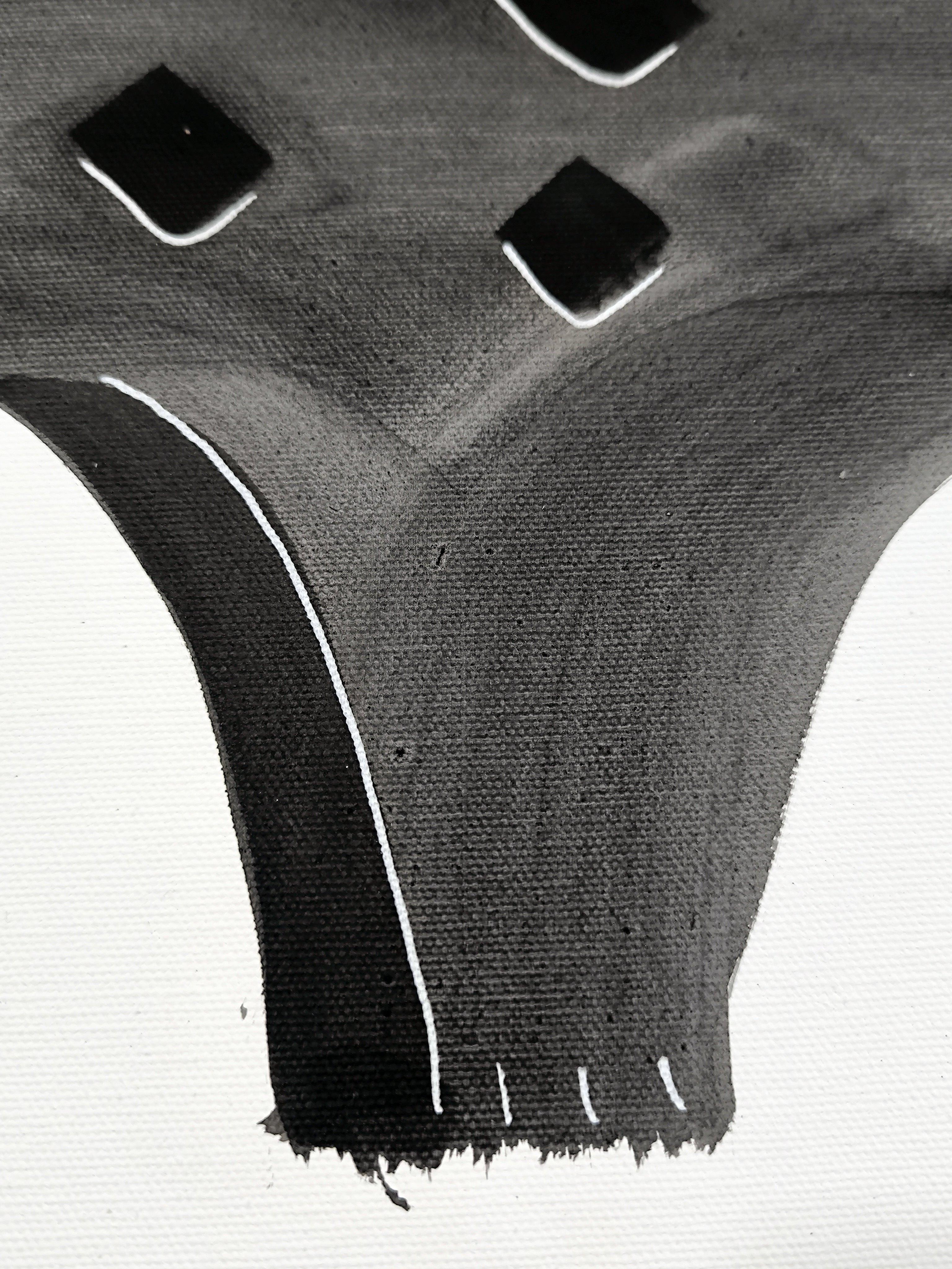 LONG LOVE - Gray Animal Painting by Angel Rivas