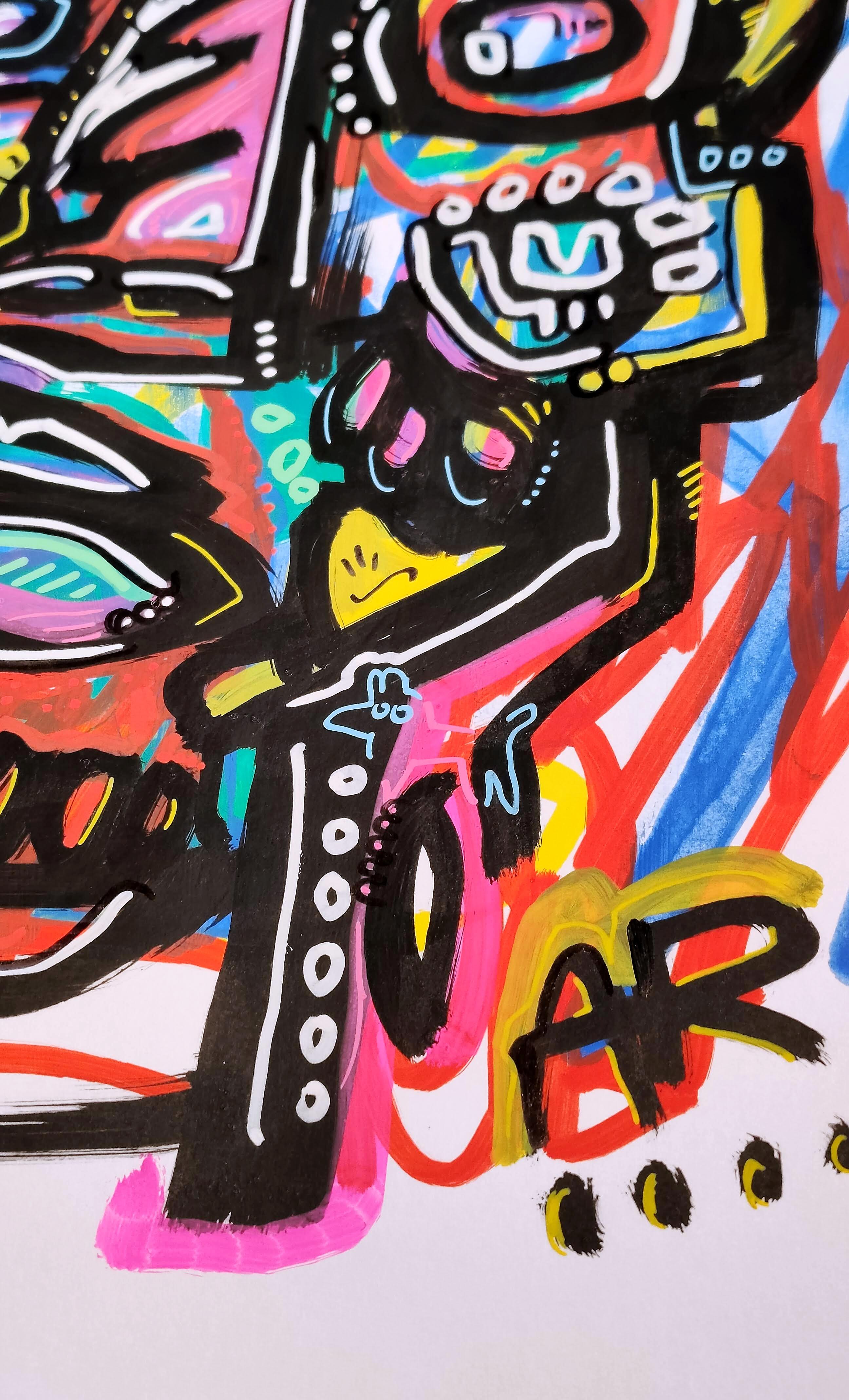 CARA DE AMOR - Painting Neoexpresionista de Angel Rivas