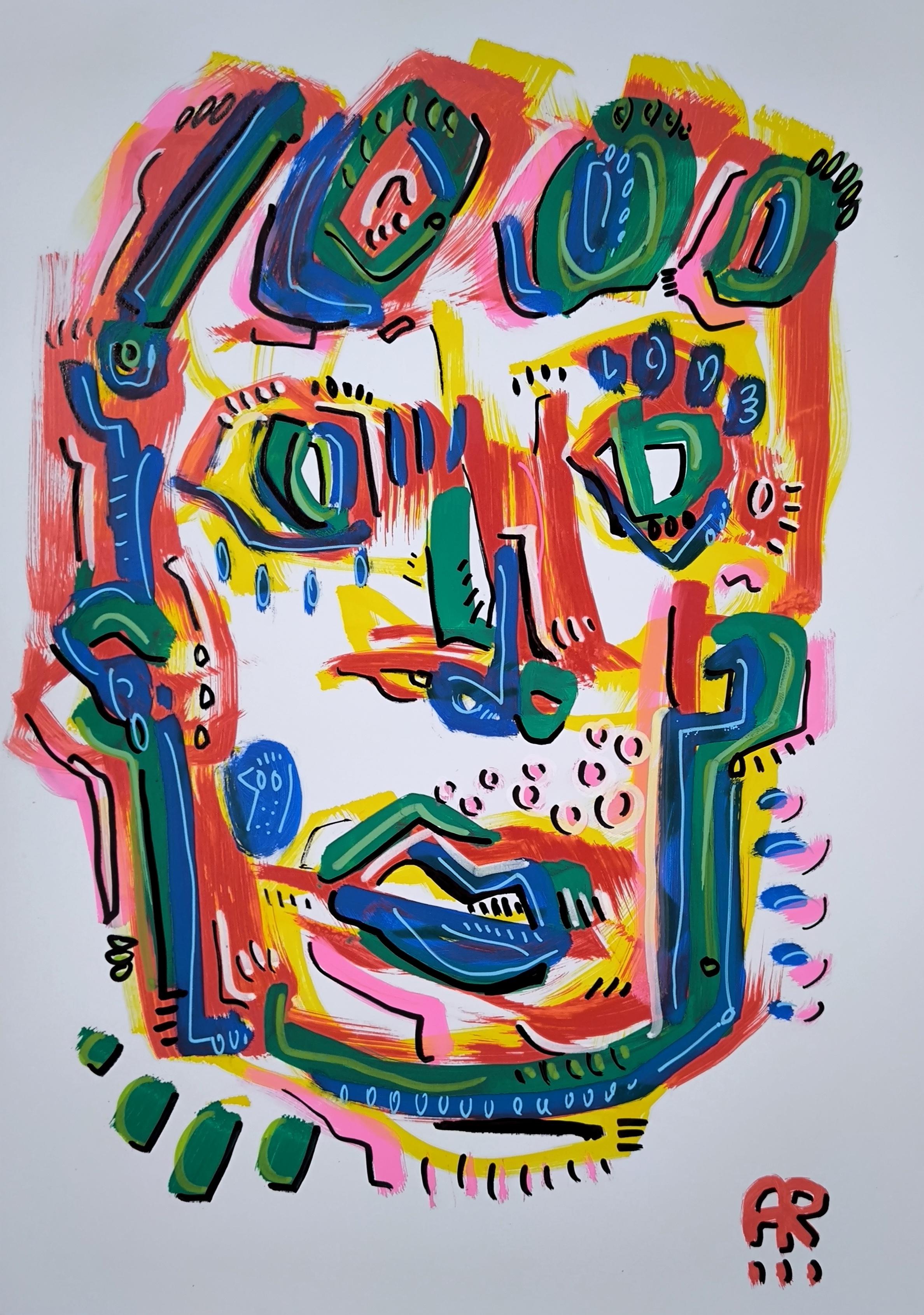 Figurative Painting Angel Rivas - VISAGE D'AMOUR