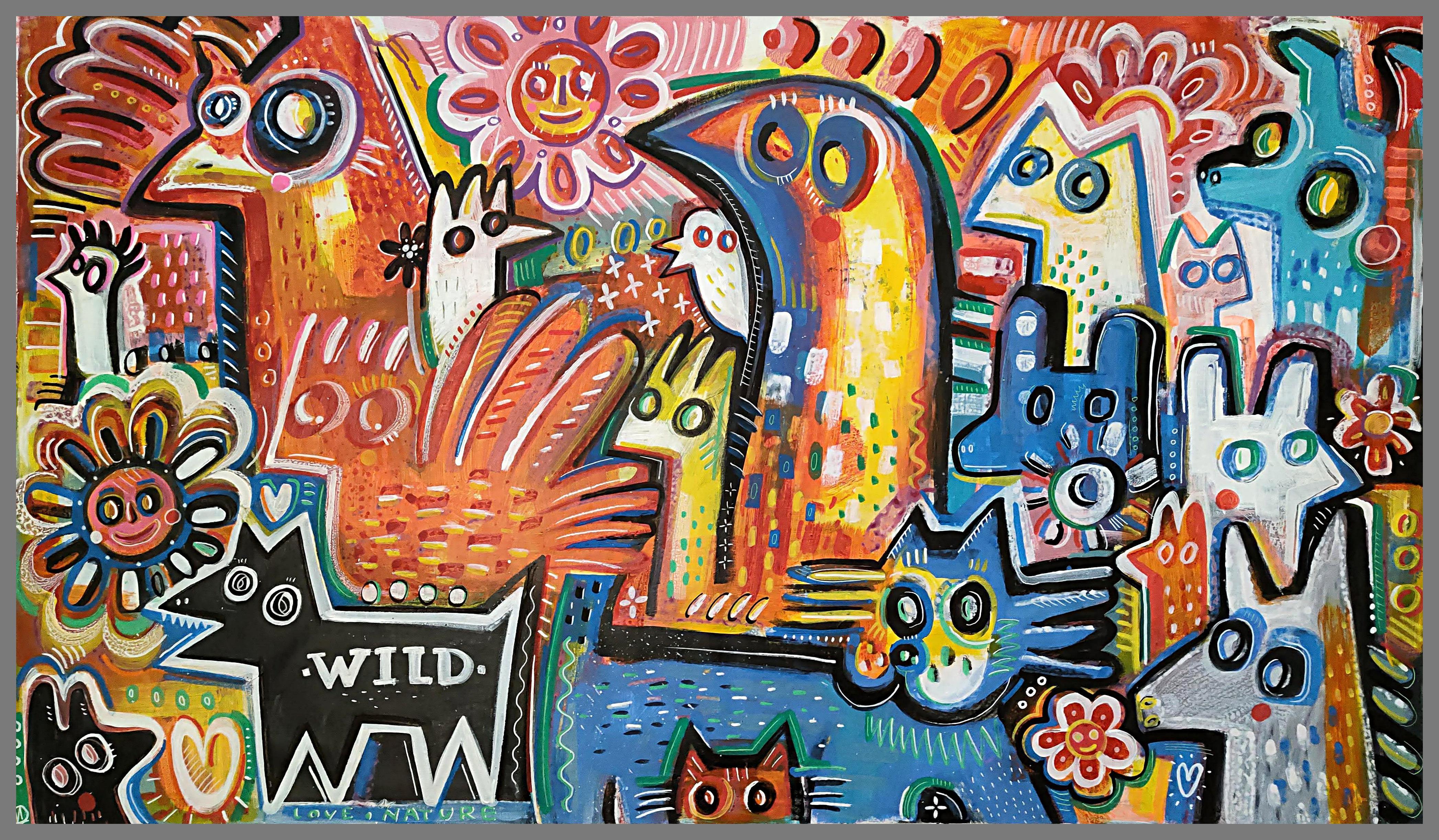 LOVE NATURE - Neo-Expressionist Painting by Angel Rivas