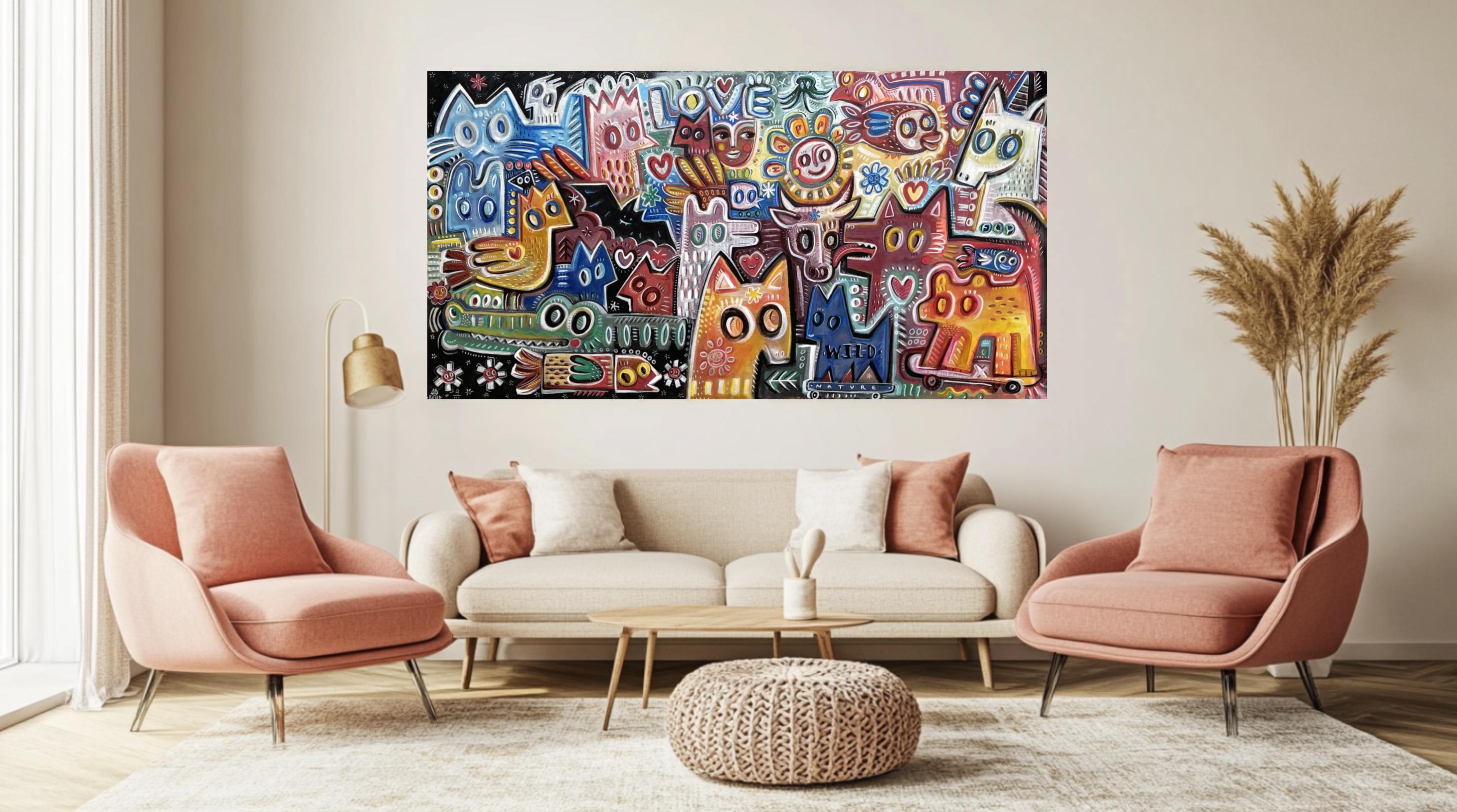 AIMER LA NATURE - Postmoderne Painting par Angel Rivas