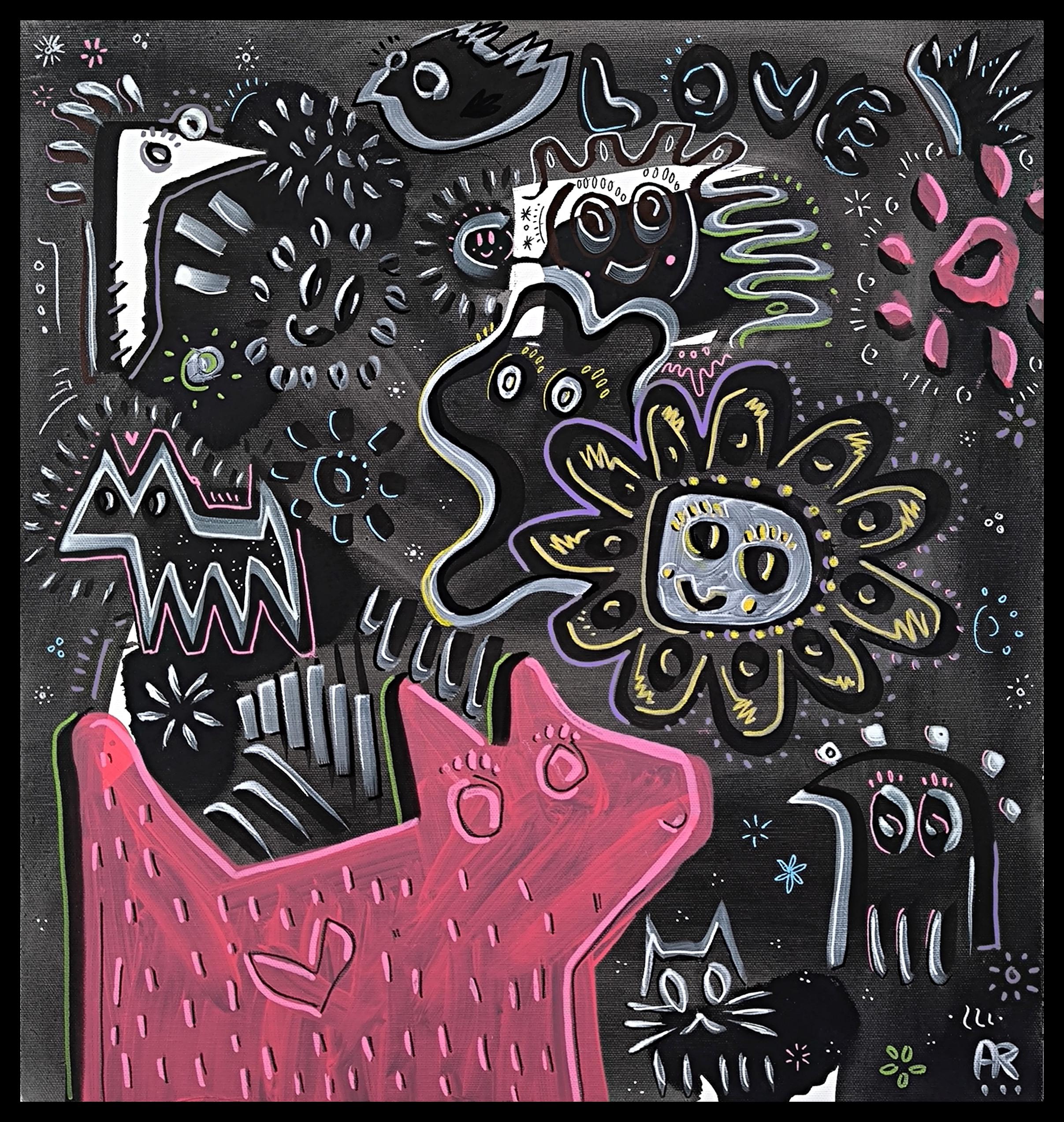 LOVE NATURE - Neo-Expressionist Painting by Angel Rivas