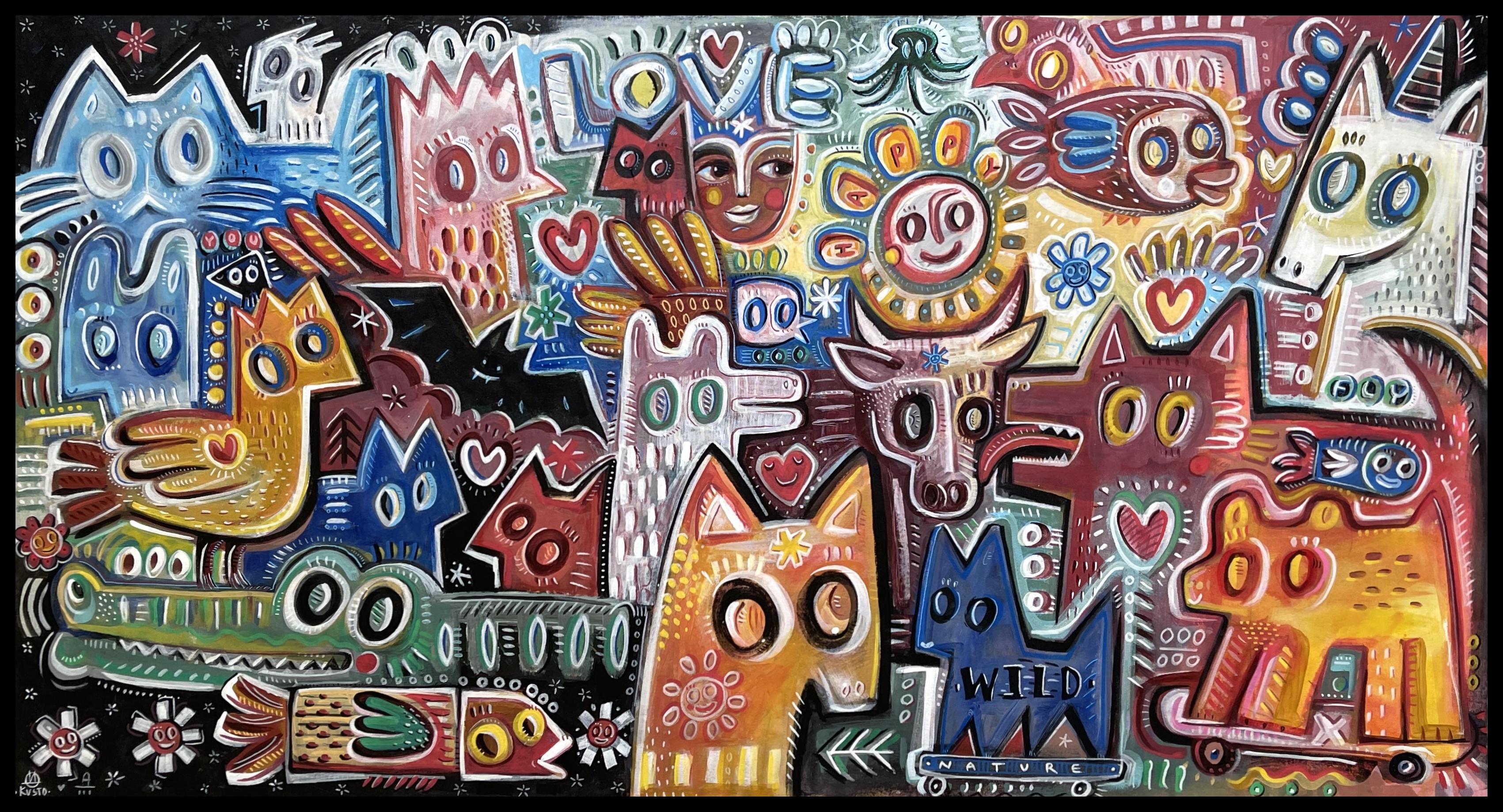 Peinture réalisée par DarIa Kusto et Angel Rivas et signée par les deux artistes.

Livré roulé dans un tube, sans cadre !
5cm/2