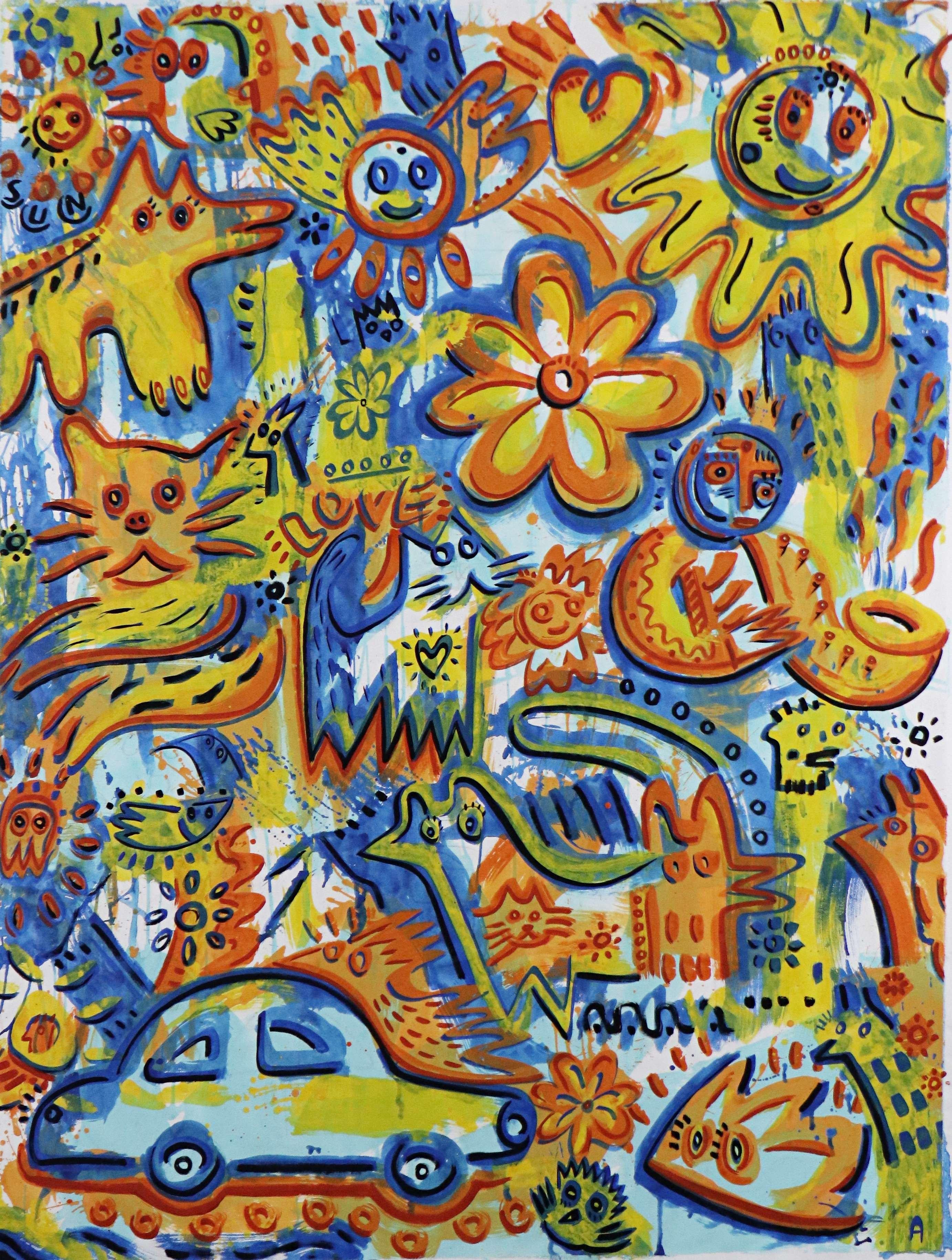Angel Rivas Animal Painting - LOVE NATURE