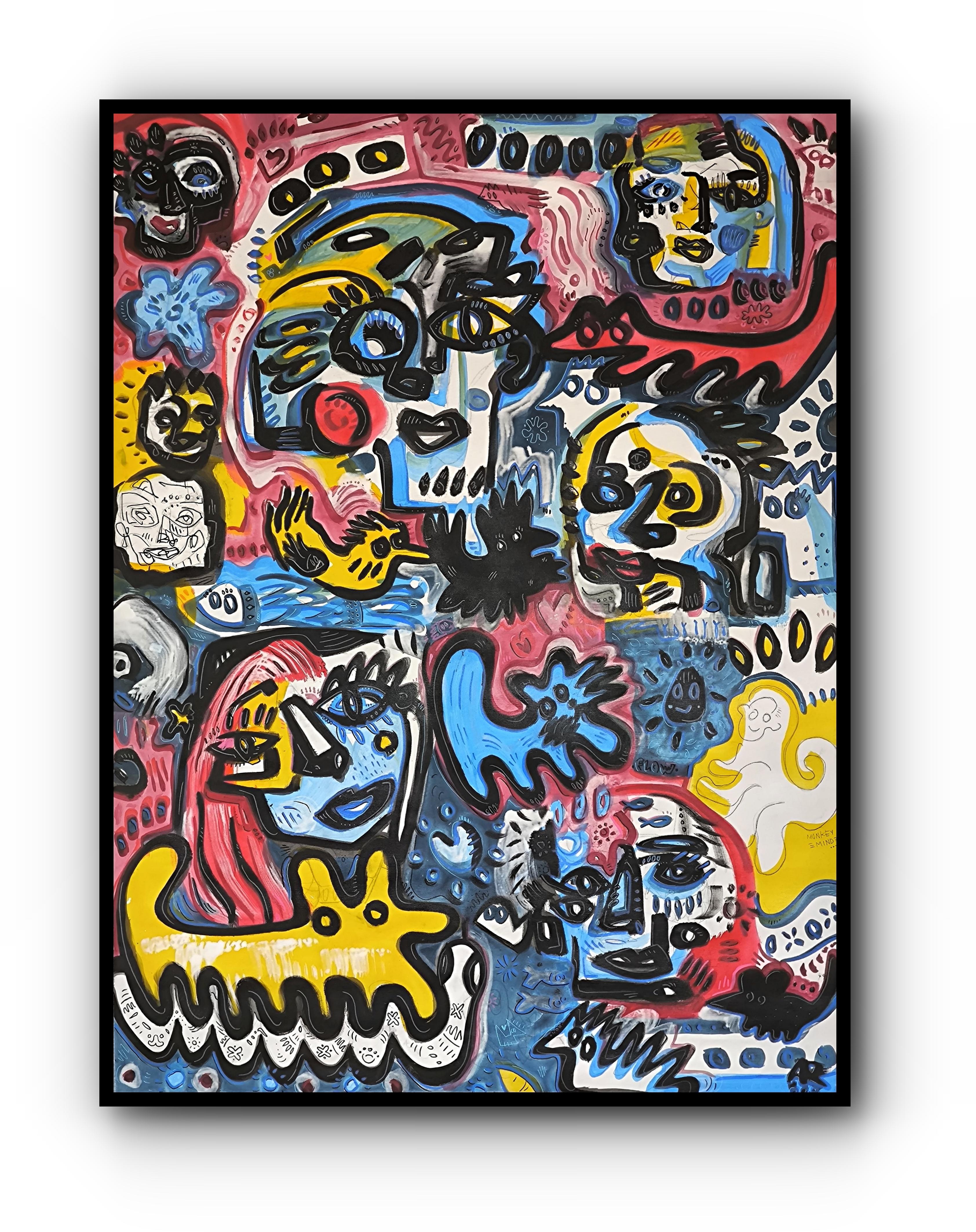 MONKEY MIND - Painting by Angel Rivas