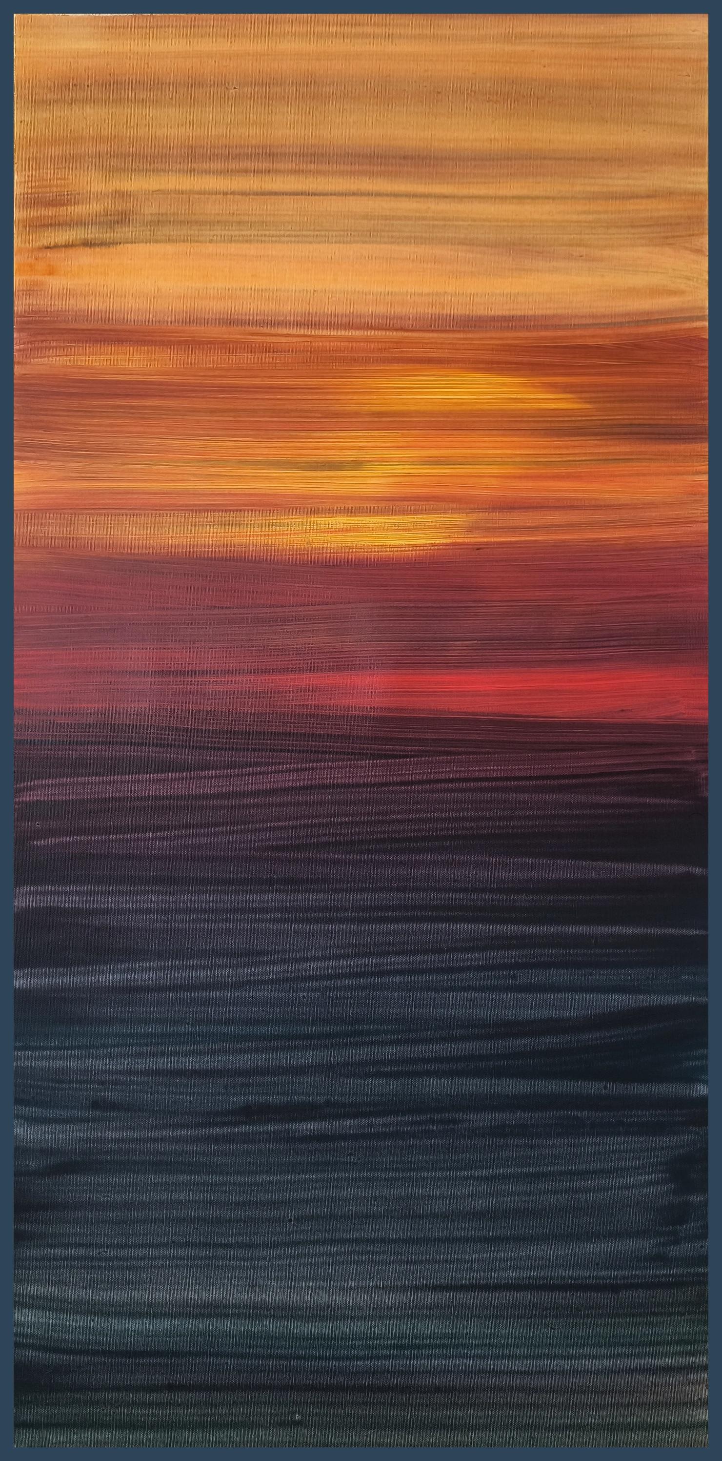 RIPOSARE AL TRAMONTO - Abstract Painting Marrone di Angel Rivas
