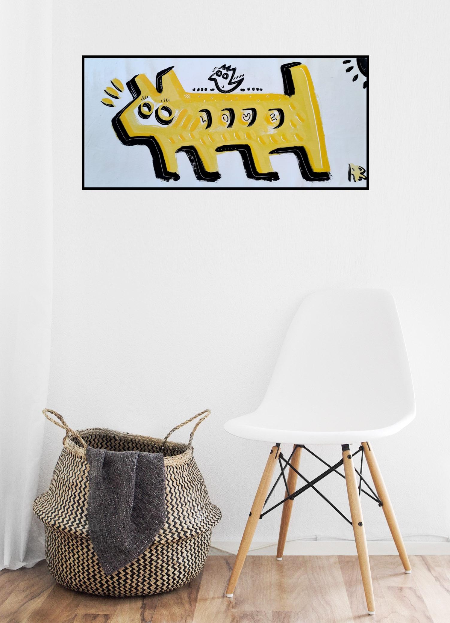 PERRO DE PATAS CORTAS - Painting de Angel Rivas