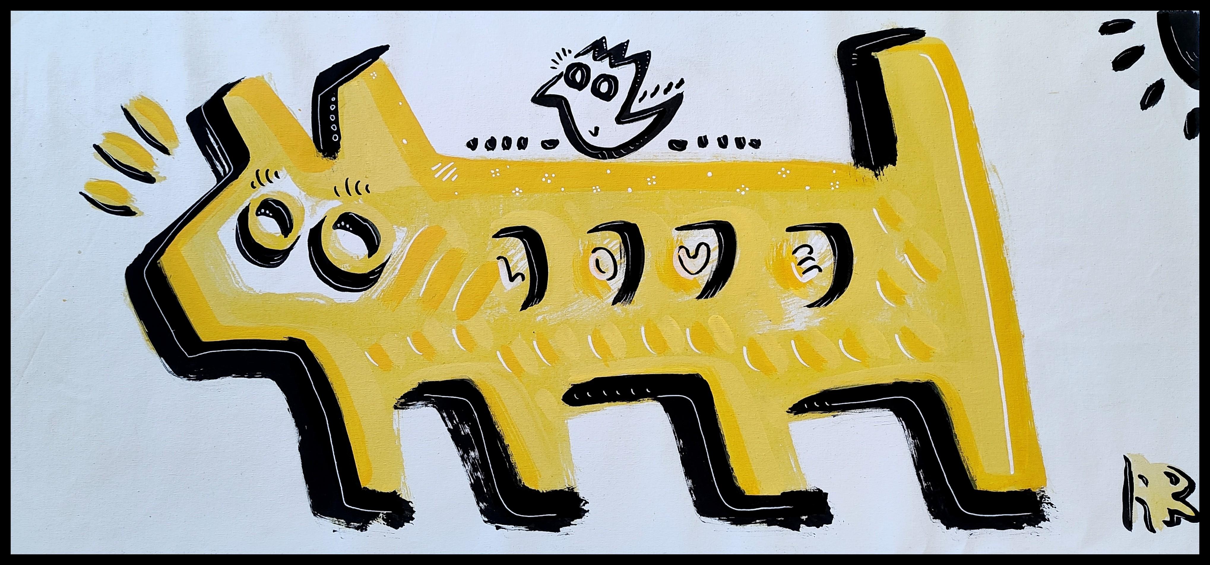 PERRO DE PATAS CORTAS - Painting Posmoderno de Angel Rivas