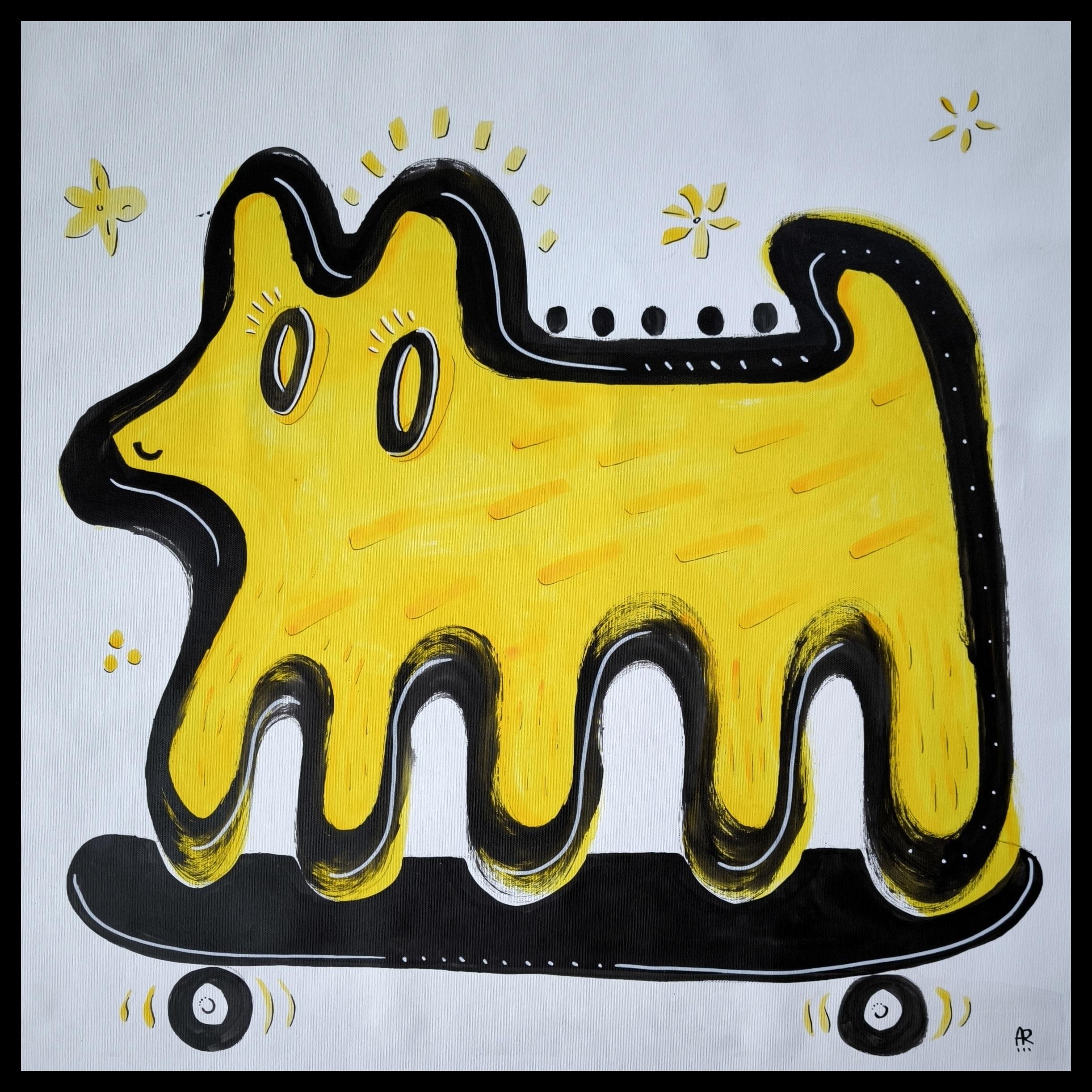 SKATER DOG (Neue Wilde), Painting, von Angel Rivas