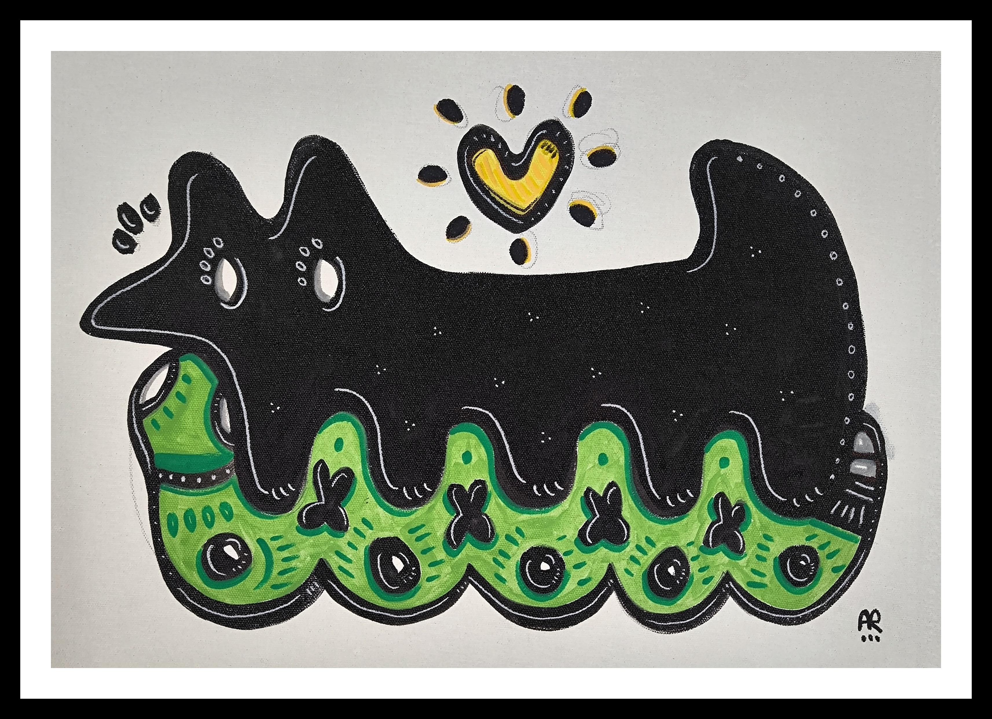 SNAKE DOG - Painting by Angel Rivas