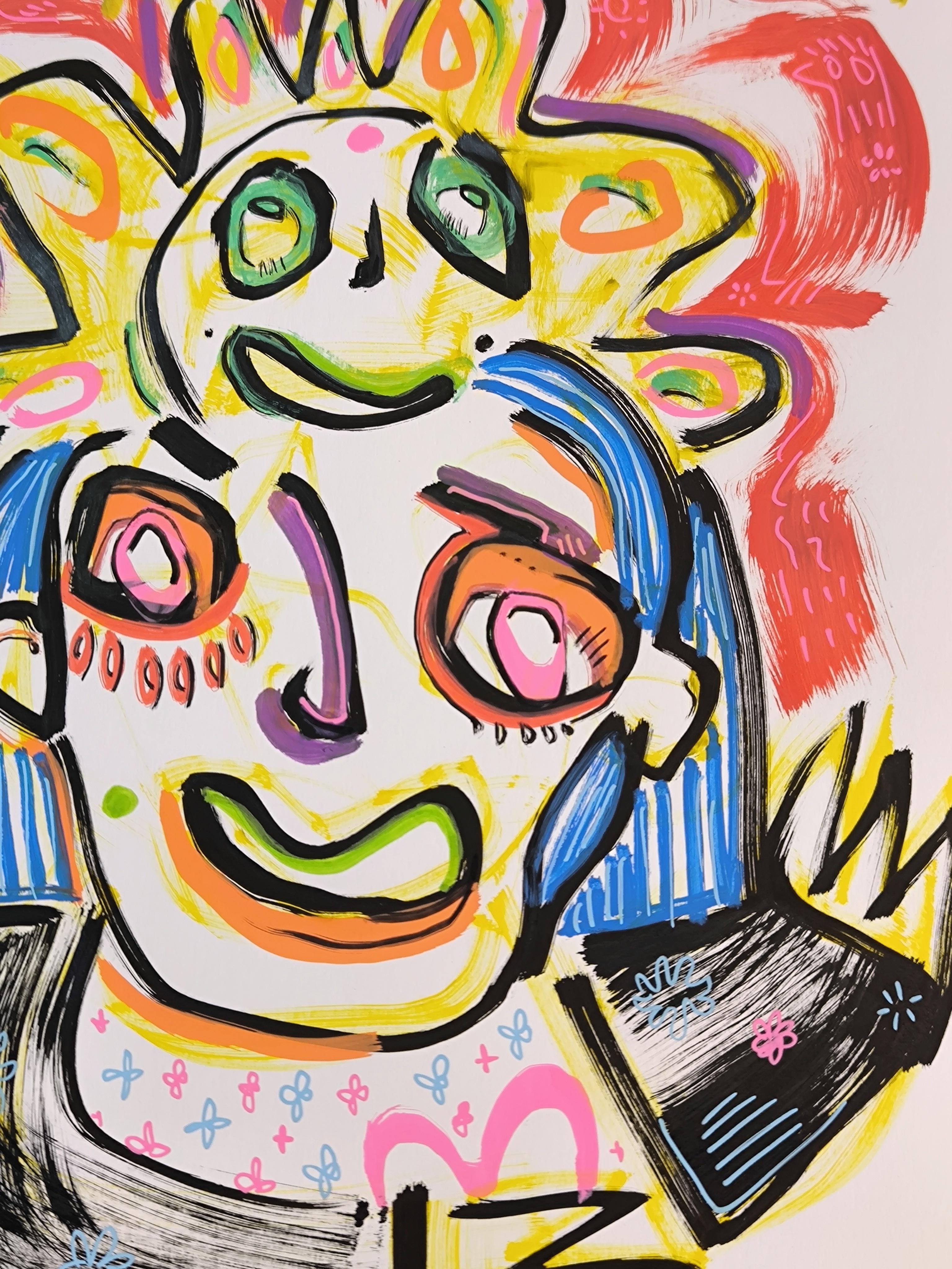 SUN FACE - Painting by Angel Rivas