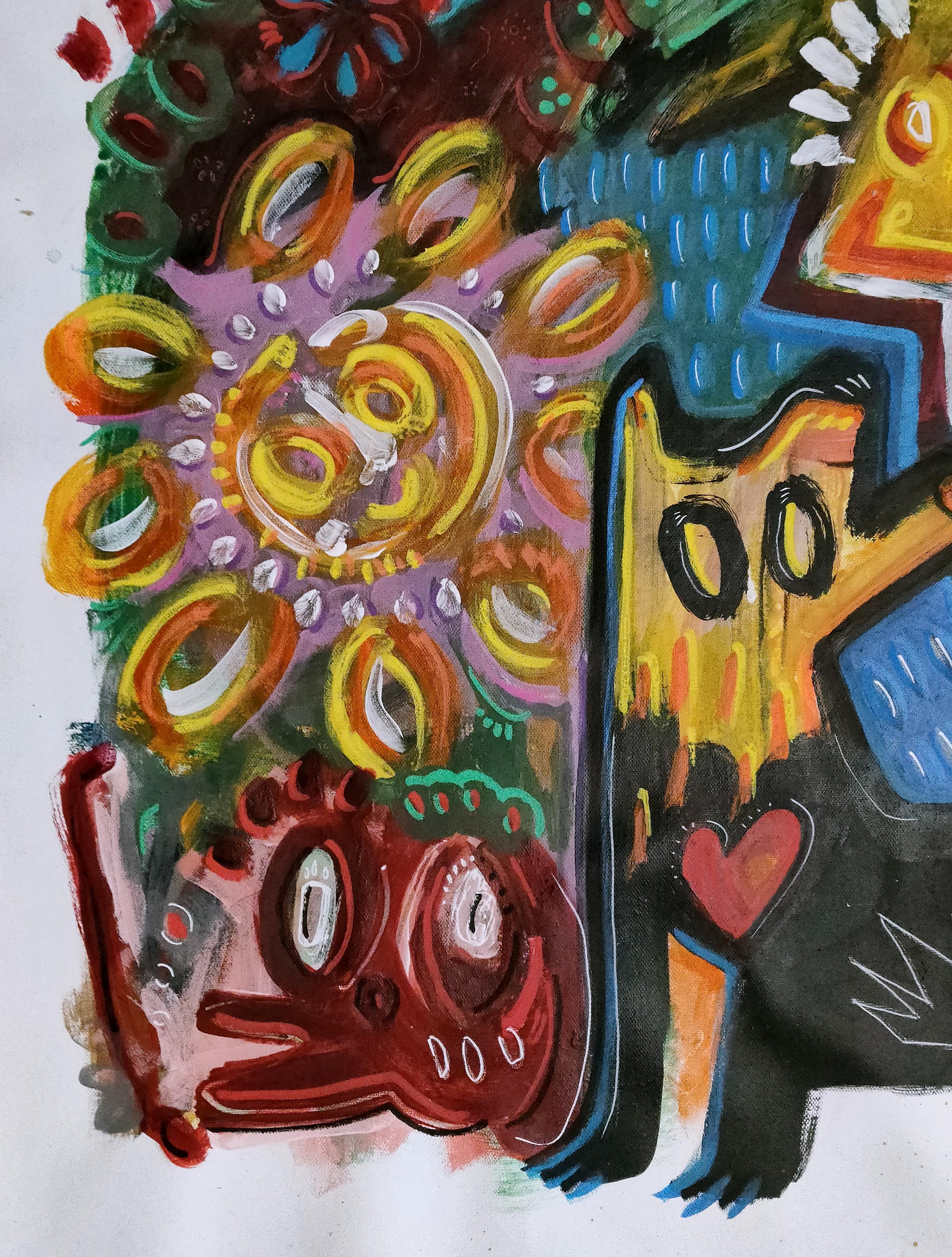 EN RETOUR, mais PAS MÉLANGÉ - Expressionniste Painting par Angel Rivas
