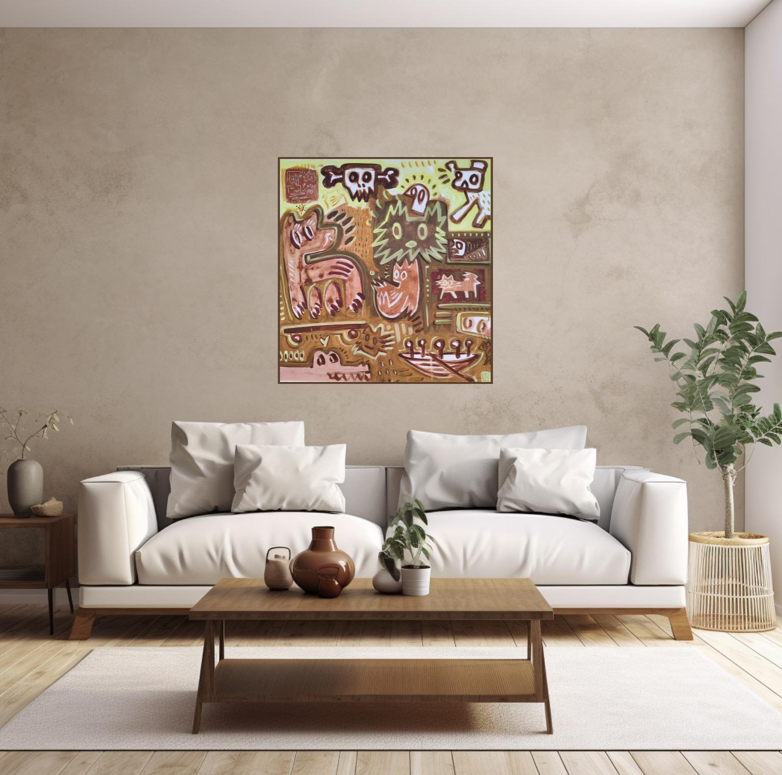 CUENTOS TRIBALES, pintura sobre lienzo - Painting Posmoderno de Angel Rivas