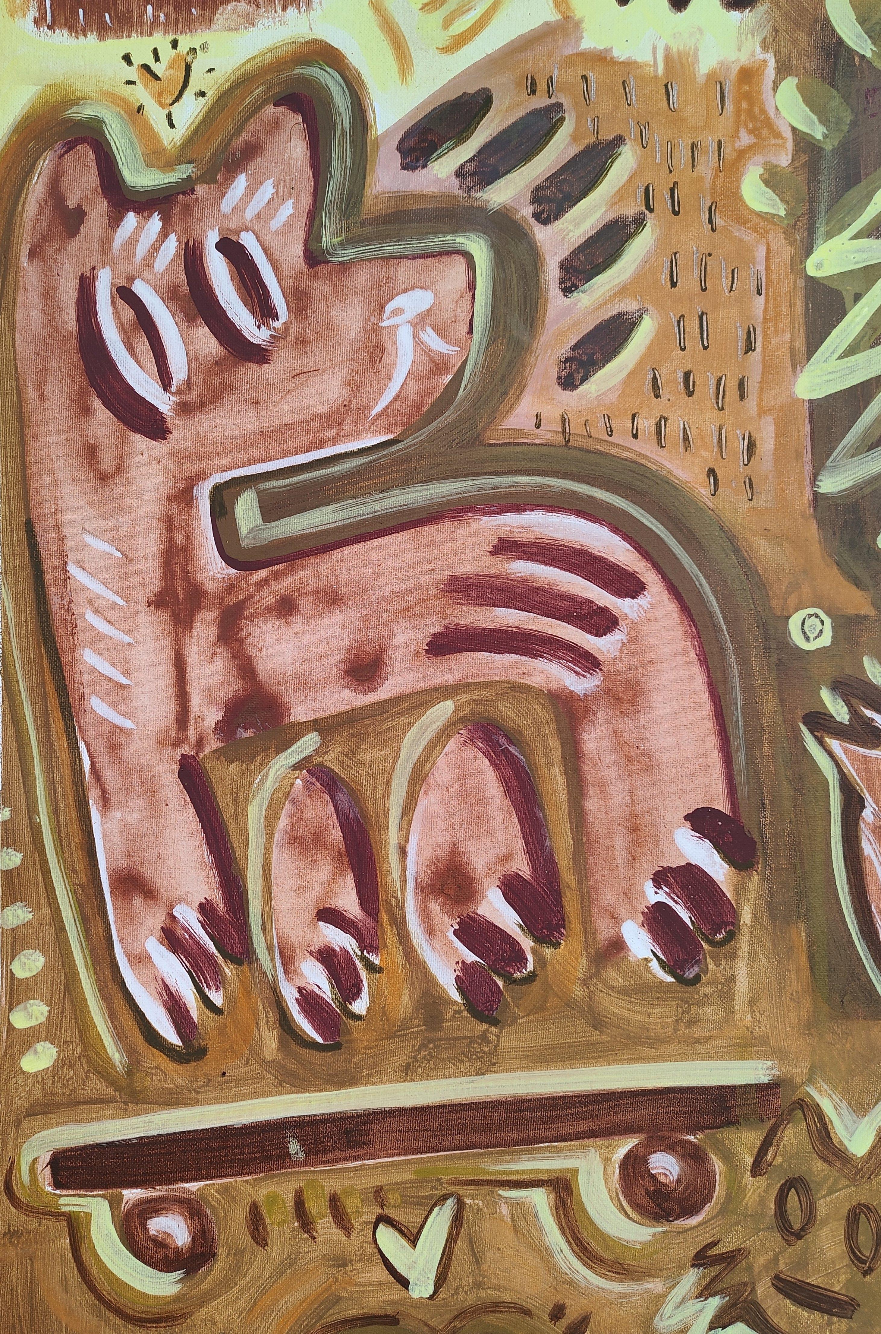 CUENTOS TRIBALES, pintura sobre lienzo en venta 1