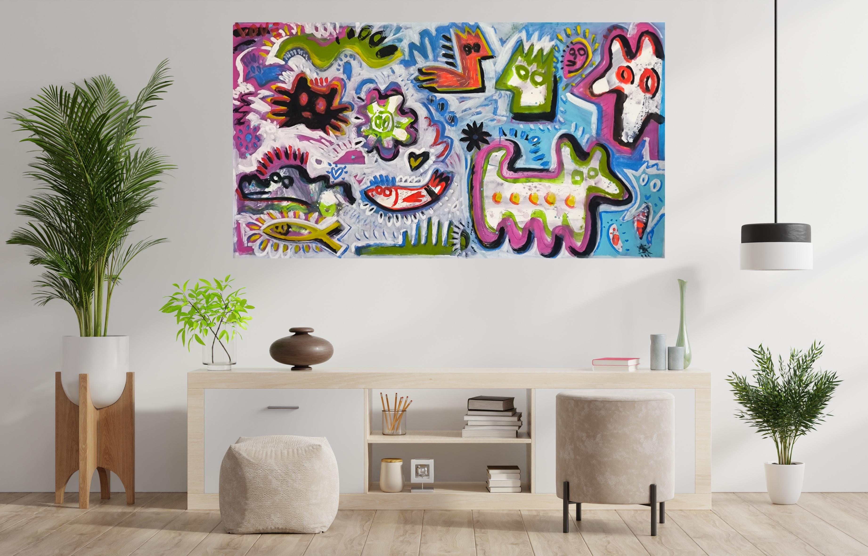 ANIMALES IMPERMEABLES - Painting de Angel Rivas