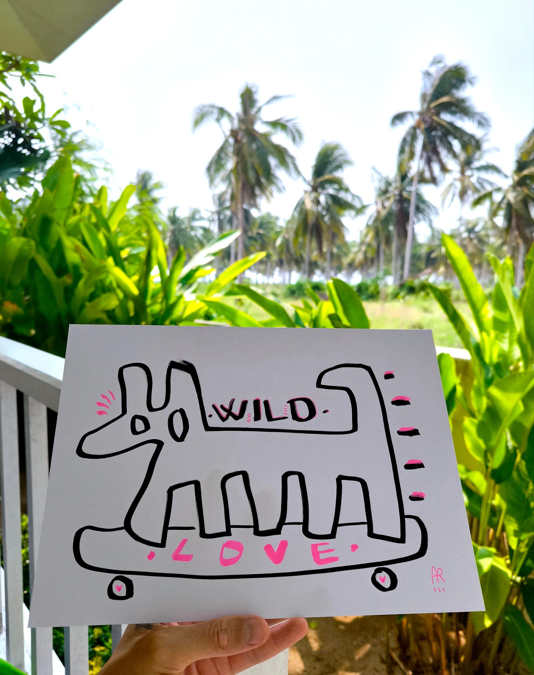 WILD DOG - Painting by Angel Rivas