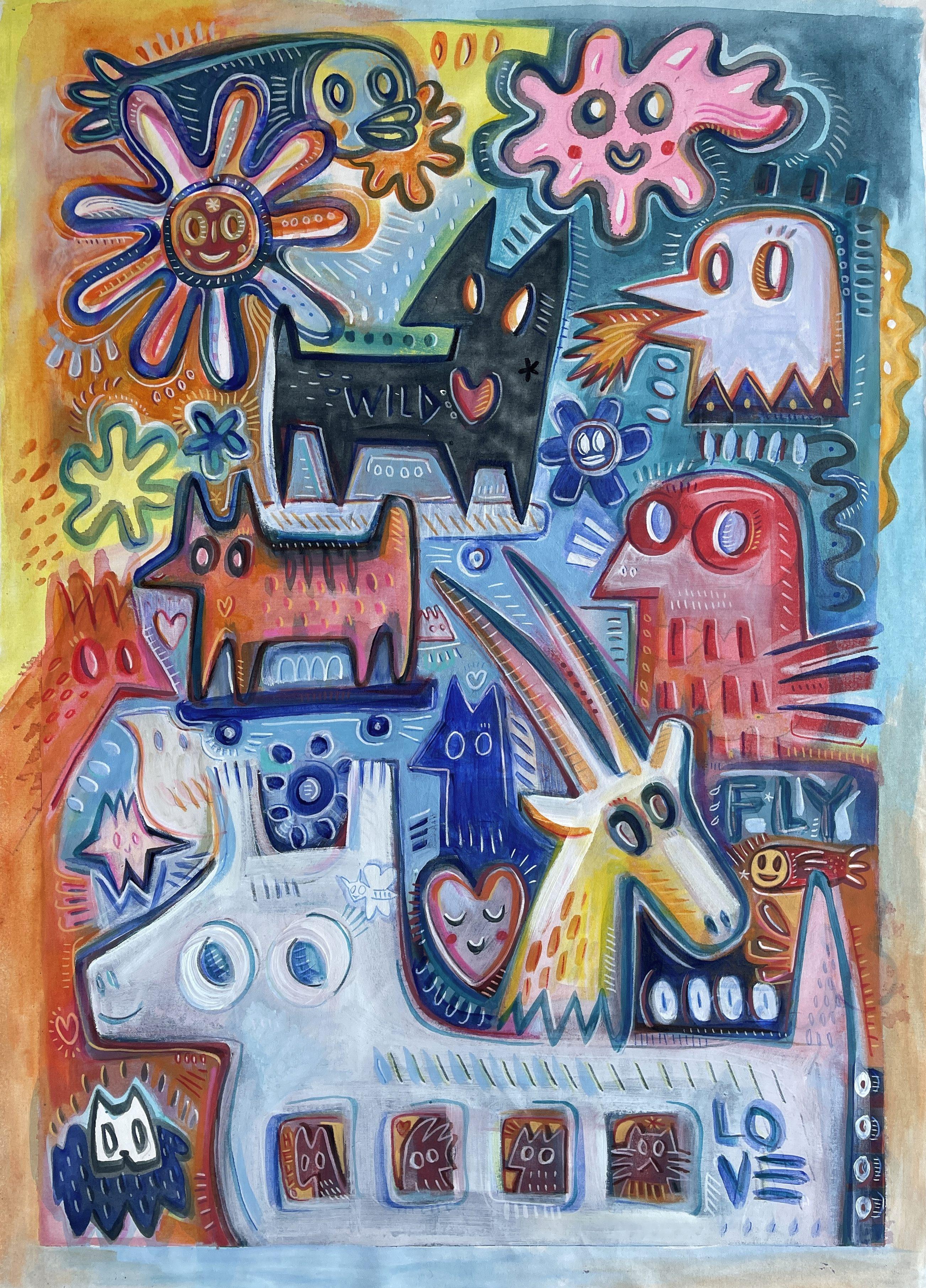 EIN FEST DER LIEBE ZUR WILDEN NATUR. DIE LIEBE ZUM LEBEN, DAS GLÜCK DES NATÜRLICHEN LEBENS IM EINKLANG MIT DEN NATÜRLICHEN ZYKLEN

Acryl auf Leinwand 


Hergestellt in Collaboration mit Daria Kusto




