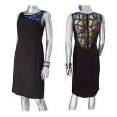Used Angel Sanchez Designer “Little Black Dress” Sequin Cocktail Amazing Back Size 4