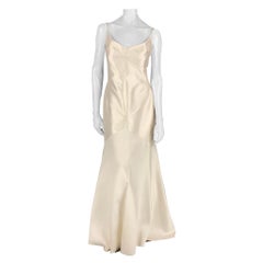 ANGEL SANCHEZ - Robe de soirée à bretelles spaghetti blanc cassé, taille 10
