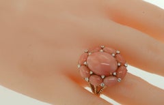 Angel Skin Coral Diamond Ring in 18 Karat Rose Gold