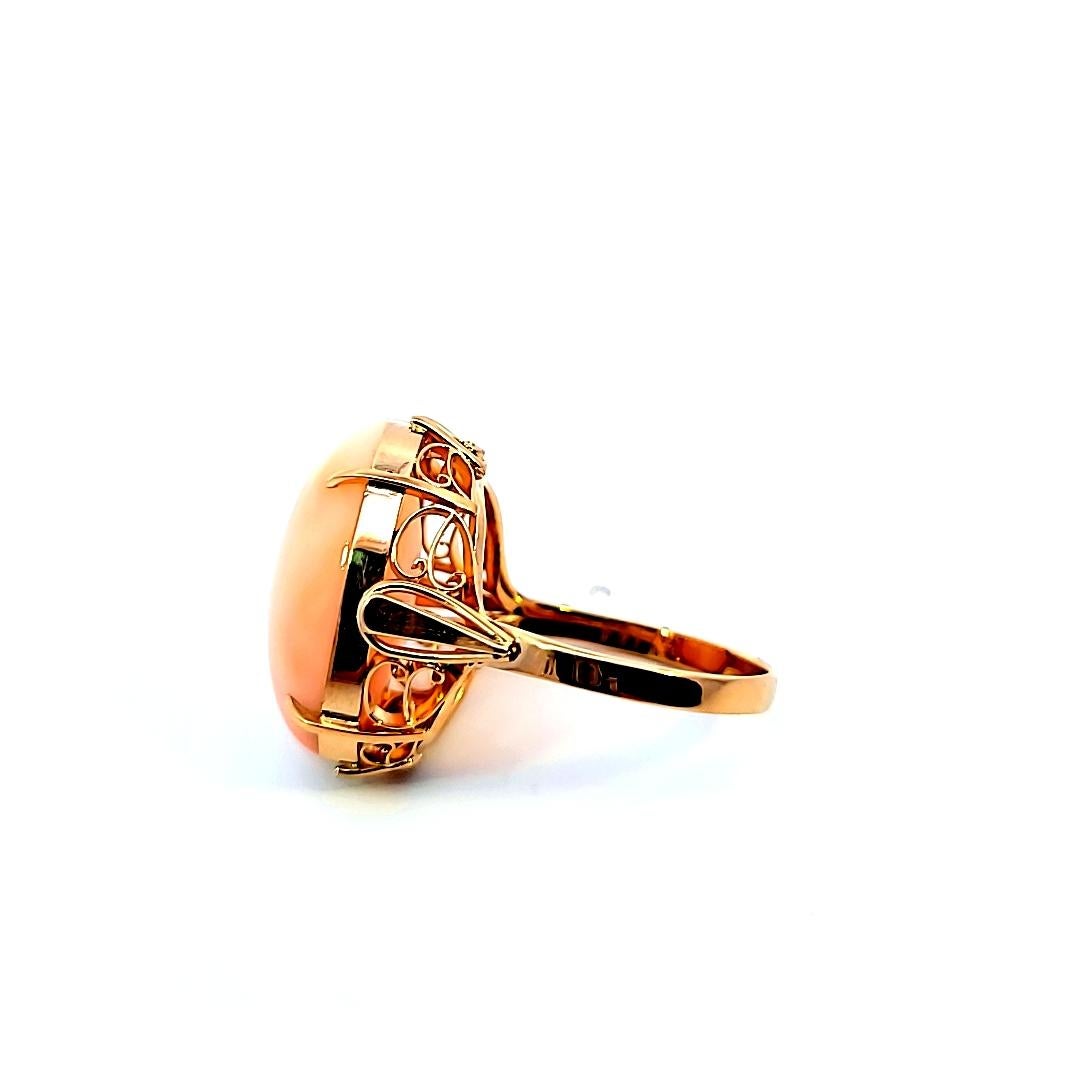 Angel Skin Coral Ring In Good Condition In Dallas, TX